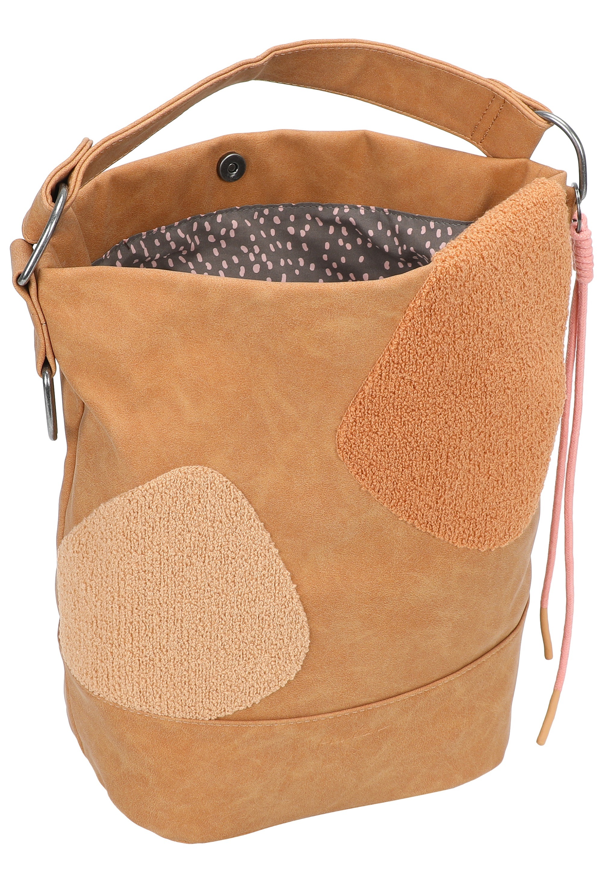 Fritzi aus Preußen Schultertasche »Olga Limited Happy Flocked Jive Soft Berry« mit moderner Flockung