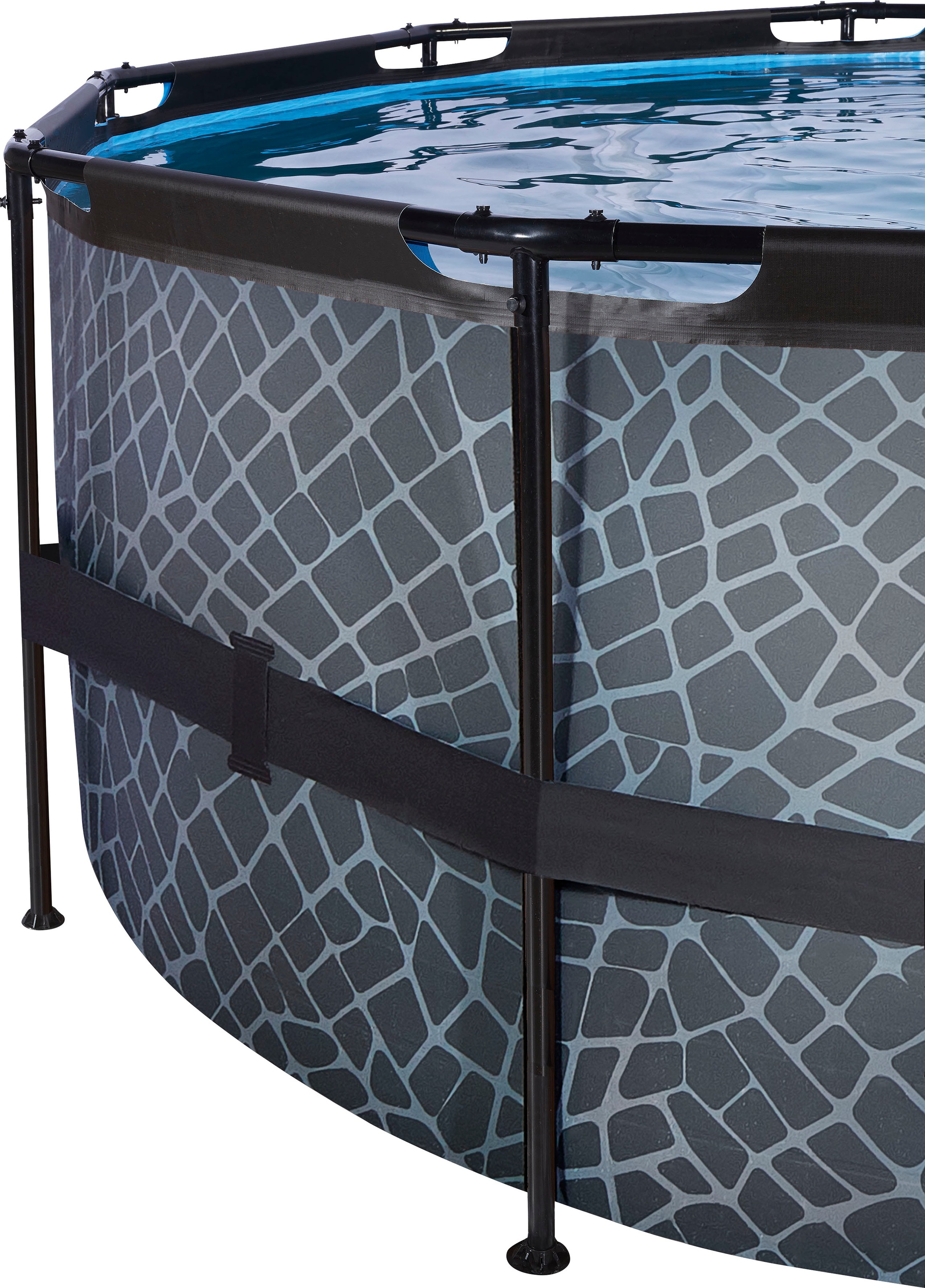 EXIT Framepool »inkl. multifunktionaler Poolabdeckung«, (Set, 4 tlg.), ØxH: 427x122 cm, mit Sandfilteranlage und Sicherheitsleiter