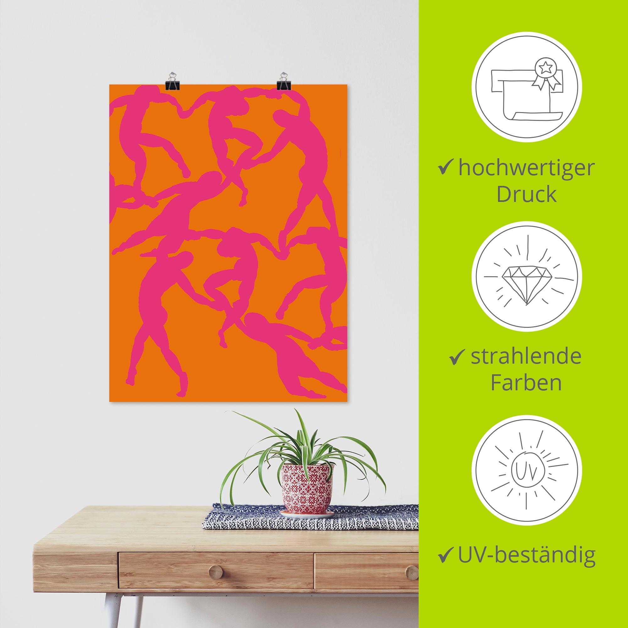 Artland Wandbild »Matisse - Der Tanz in pink-orange« Gruppen & Familien 1 Stk. tlg. als Alubild, Leinwandbild, Poster, Wandaufkleber in verschied. Größen