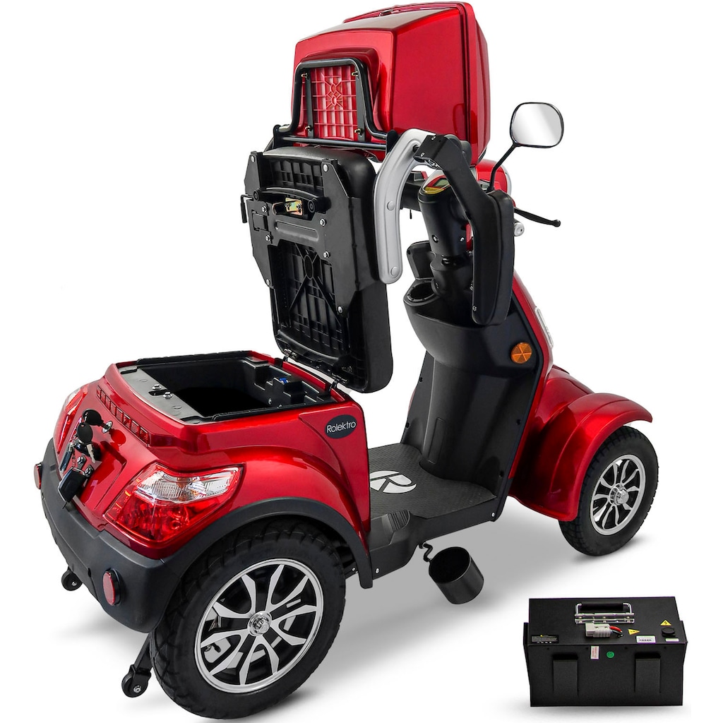 Rolektro Elektromobil »Rolektro E-Quad 25 V.3, Lithium Akku«, 25 km/h, (mit Topcase)