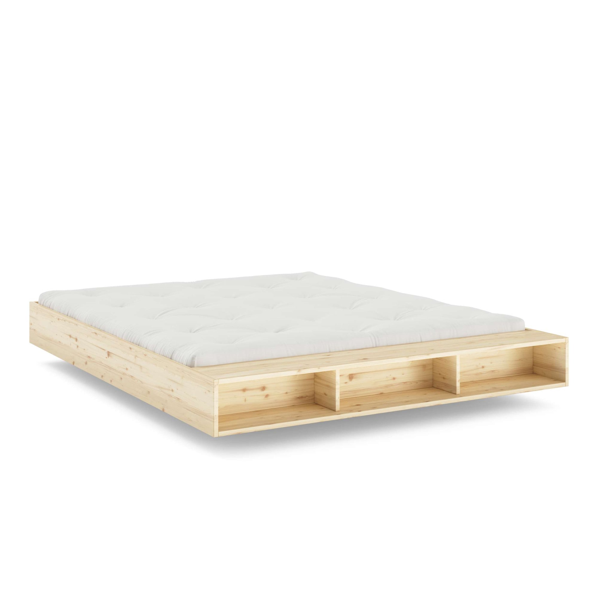 Karup Design Stauraumbett »Merge Bed Bettgestell m. integrierter Bank m. Stauraum, mehrere Größen«, inkl. Lattenrost, excl. Matratze, FSC®-zertifiziertes Massivholz