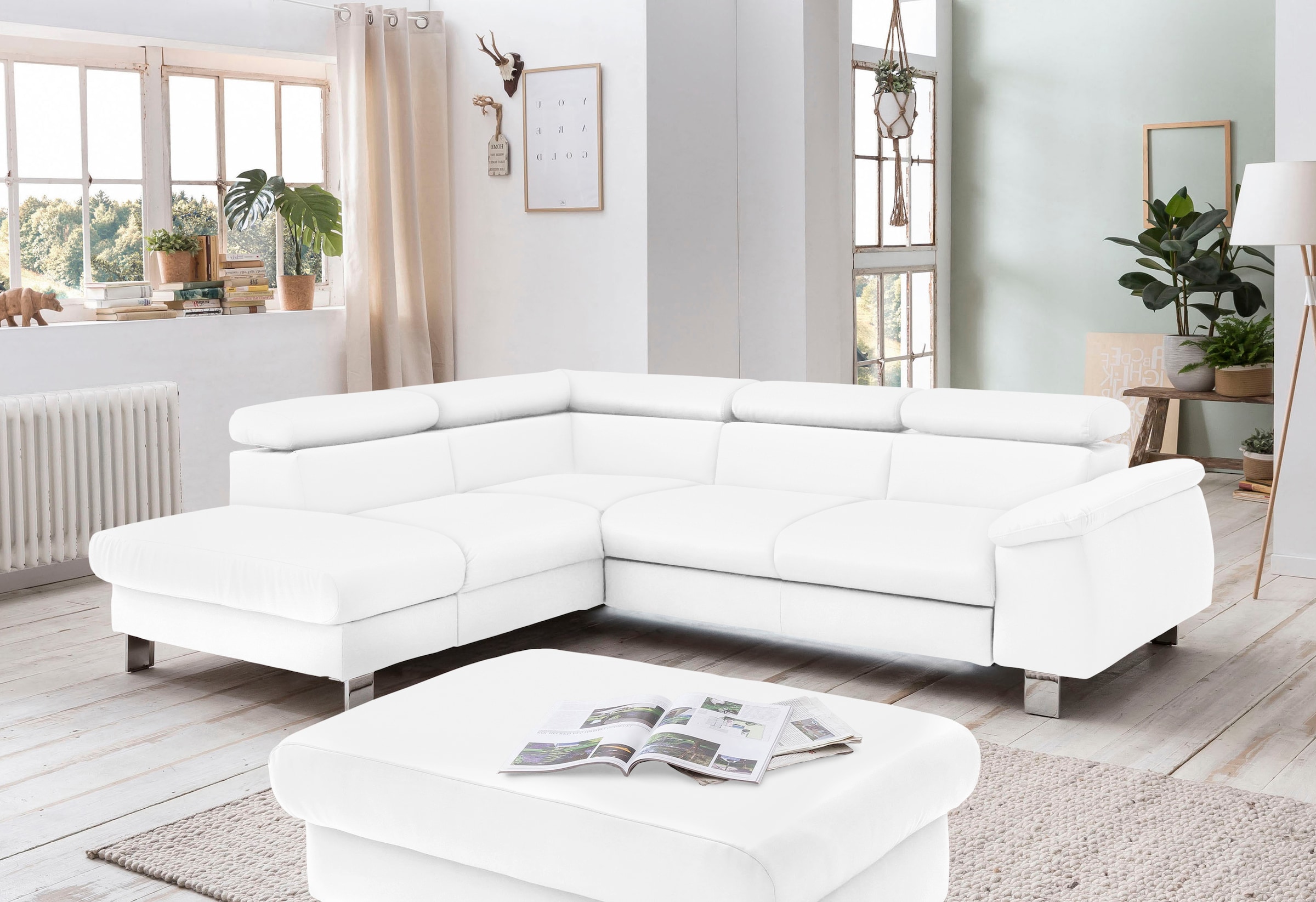 COTTA Ecksofa "Komaris L-Form mit Kopfteilverstellung", wahlweise mit Bettf günstig online kaufen