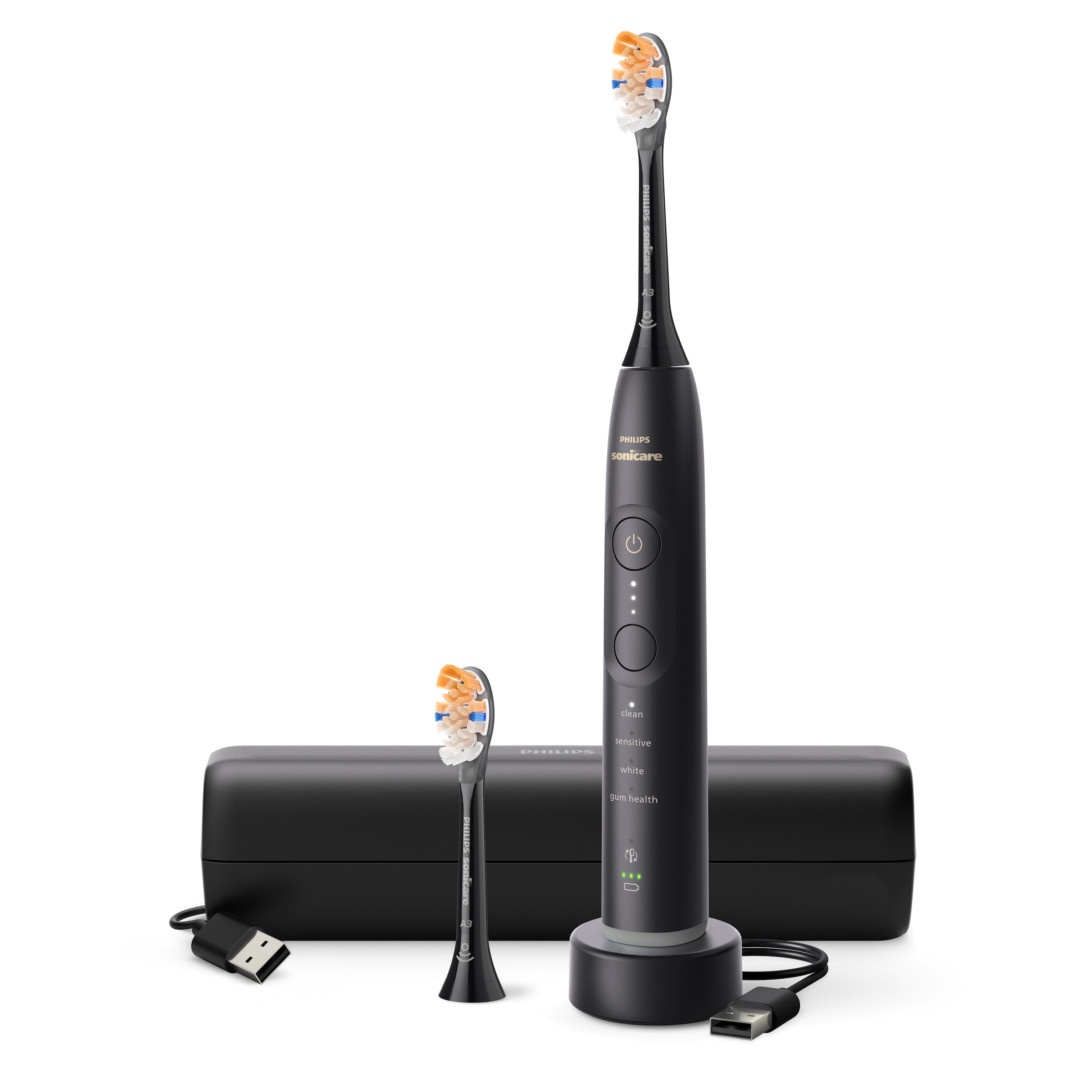 Philips Sonicare Elektrische Zahnbürste »Series 7500« 2 Stk. Aufsteckbürsten mit Drucksensor und 3 Intensitätsstufen, inkl. Reiseladeetui