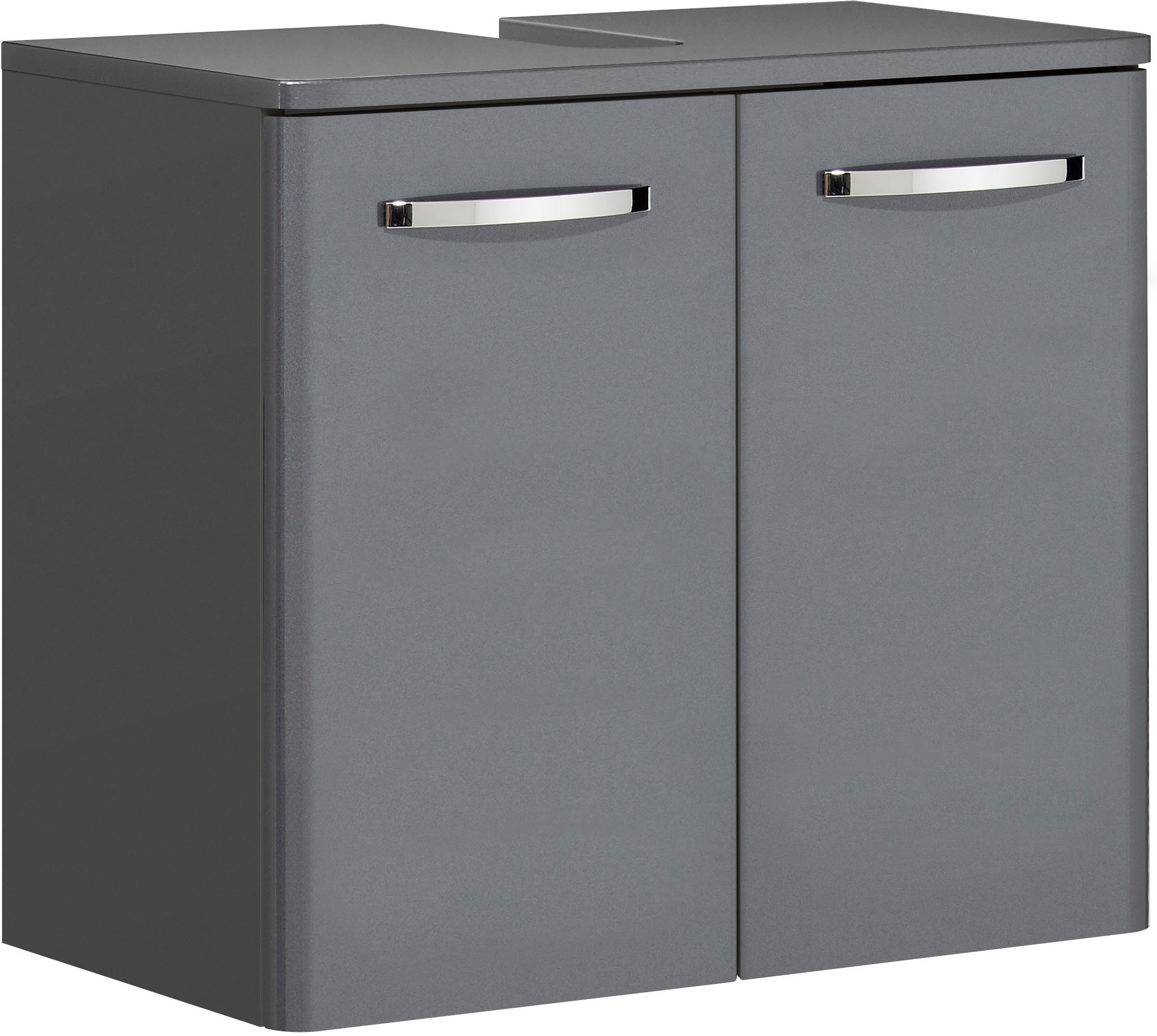 Saphir Badmöbel-Set »Quickset 327 5-teilig, Waschbeckenunterschrank und LED-Spiegelschrank«, (Set, 5 St.), Anthrazit Hochglanz, inkl. Türdämpfer, ohne Waschbecken, mit 8 Türen