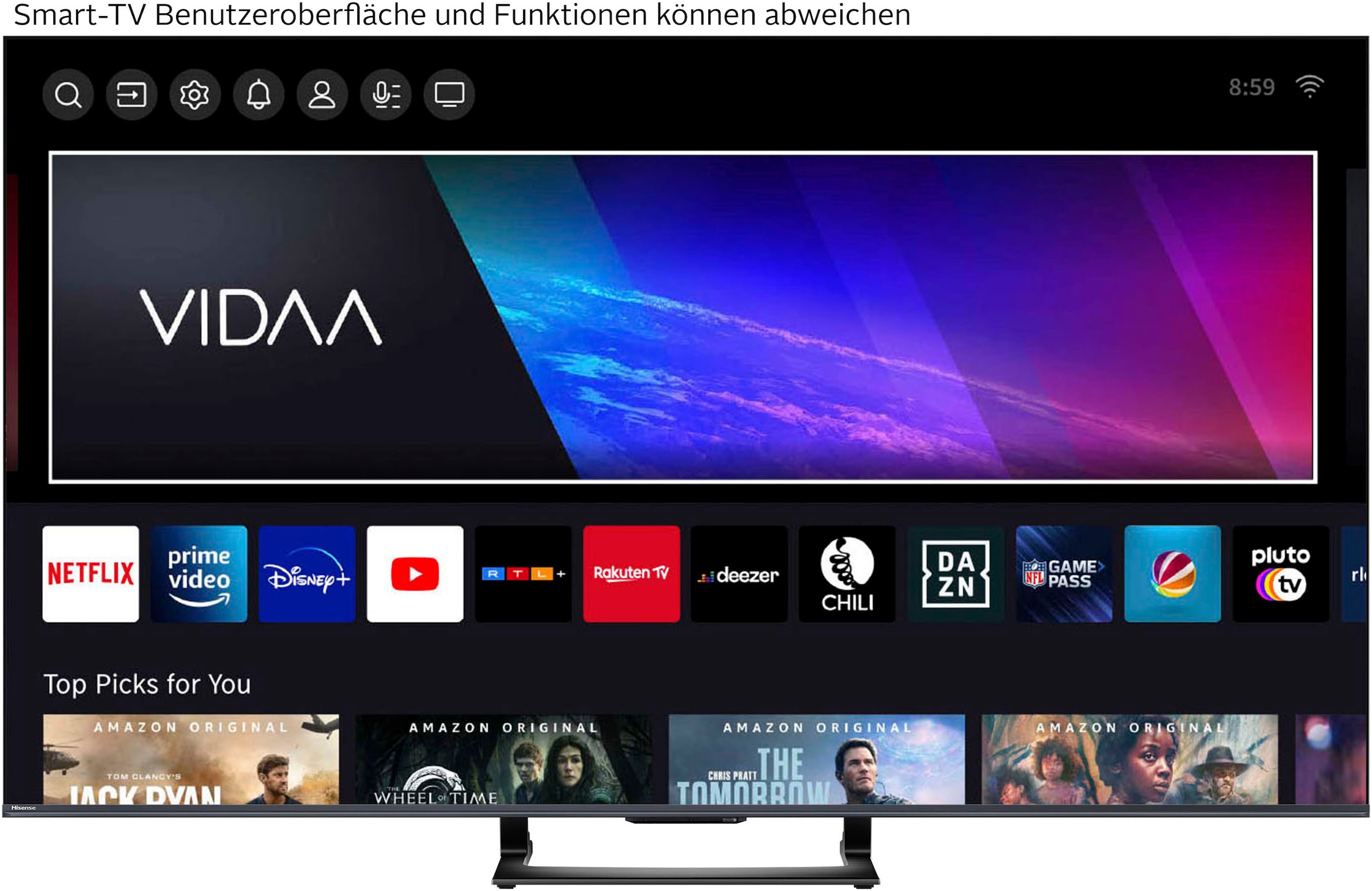 Hisense QLED Mini LED-Fernseher »75U7Q«, 4K Ultra HD, Smart-TV, 4K UHD Mini LED