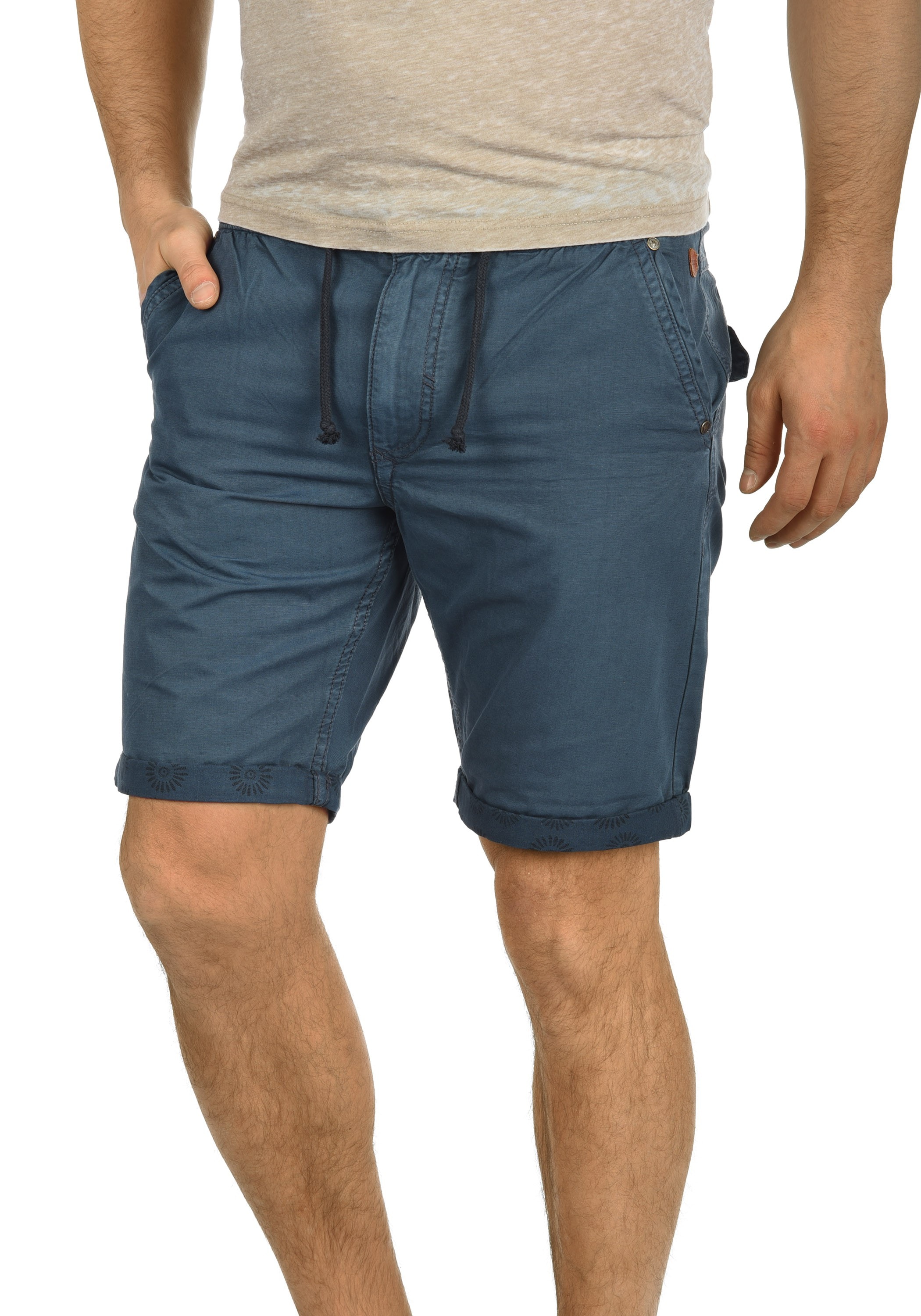 Blend Chinoshorts "BHClaudio" Chino Shorts mit Print am Saumumschlag günstig online kaufen