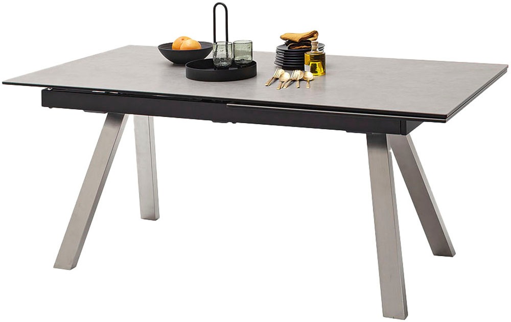 MCA furniture Esstisch »TOBAGO Auszugtisch 180-260 cm«, (Einzelstück), Keramik,Edelstahl,Stirnauszug,ausziehbar,Tischplatte 13 mm