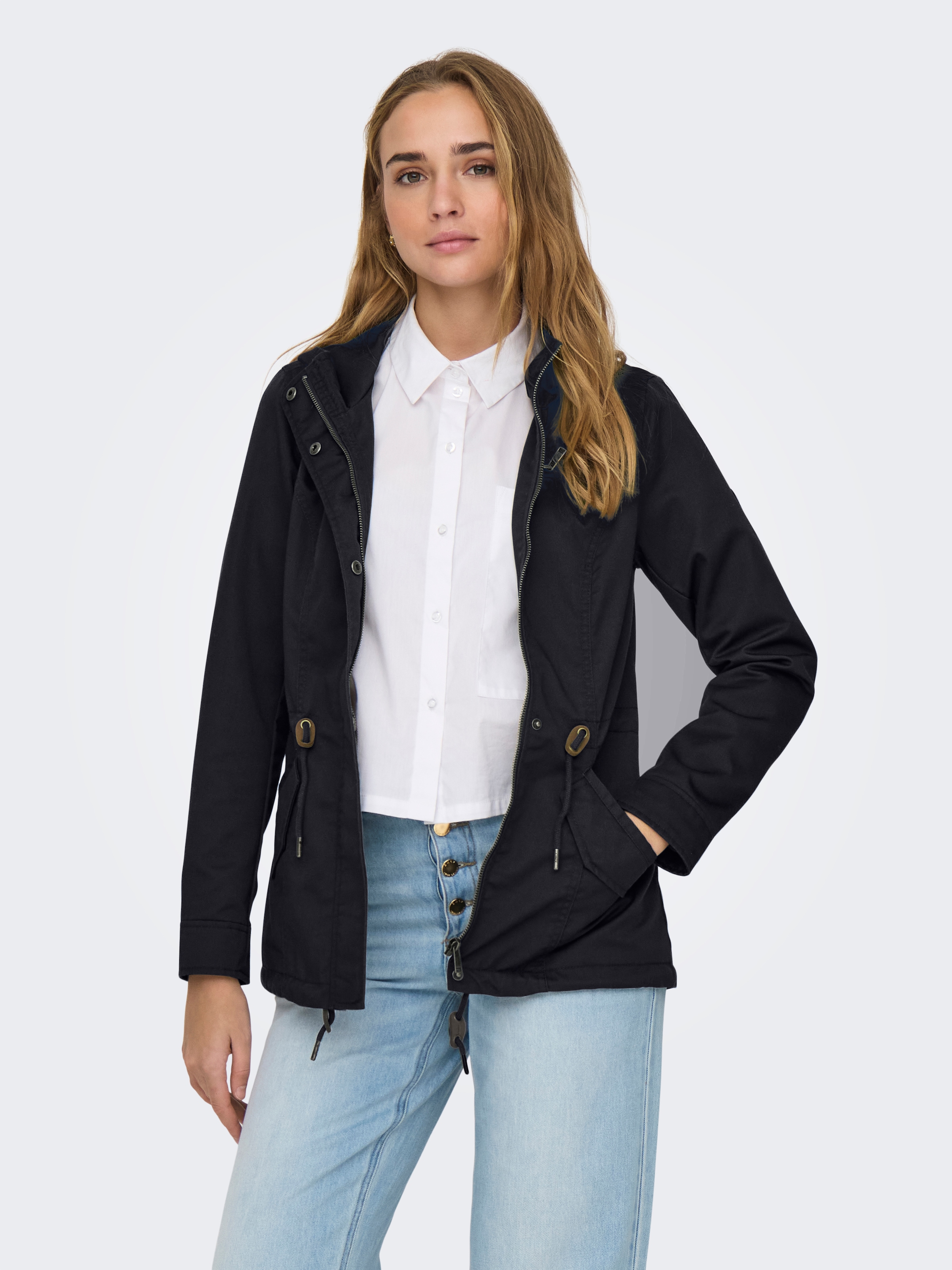 ONLY Parka "ONLLORCA LIFE CANVAS PARKA CC OTW" mit Kapuze mit Kordelzug in günstig online kaufen