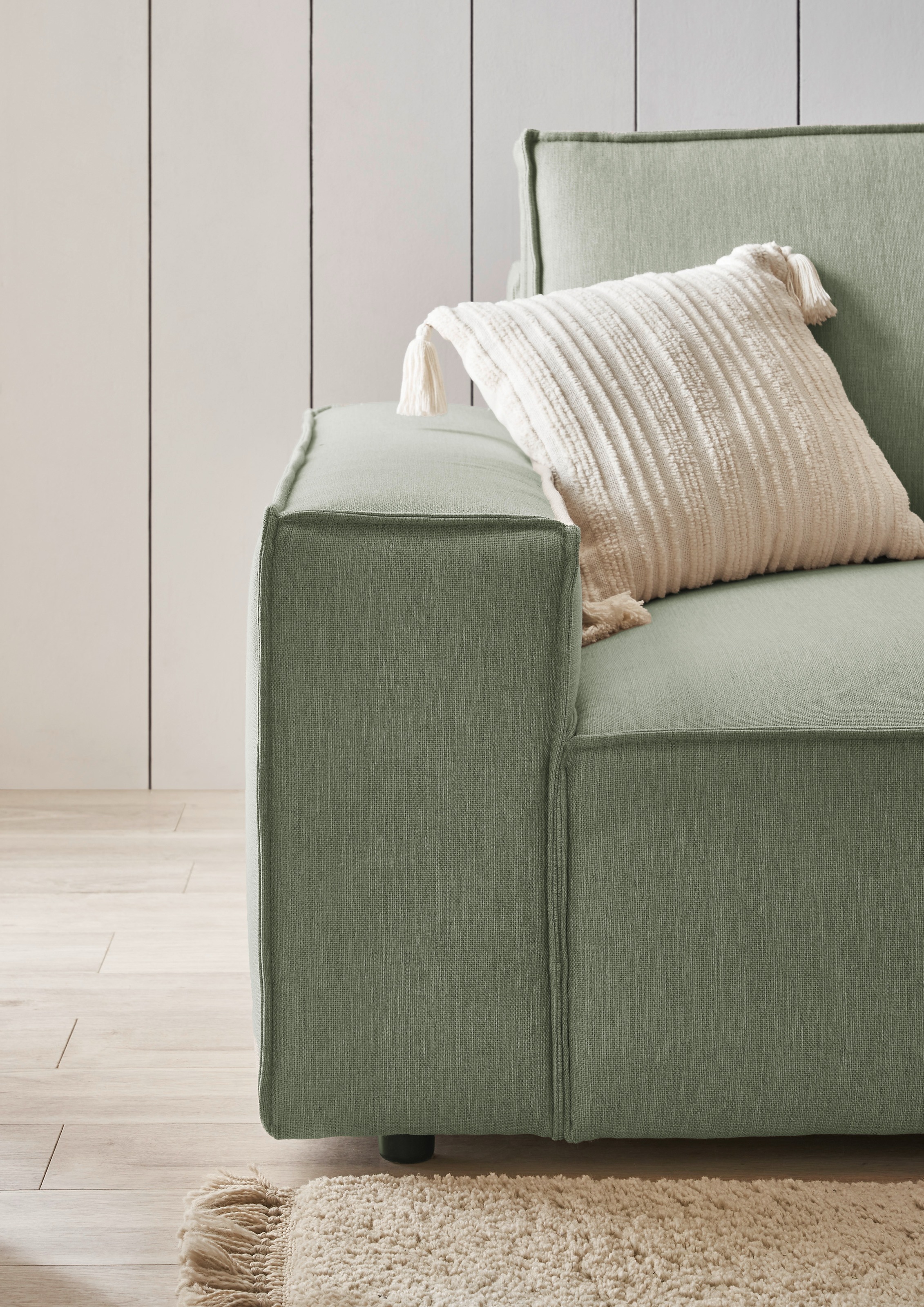 Home affaire Ecksofa »NEU: SHERWOODL XXL 284, Big-Sofa L-Form, tiefe Sitzfläche 95 cm, Cord,«, Leinenoptik, Recamiere rechts/links, auch als Schlafsofa stellbar