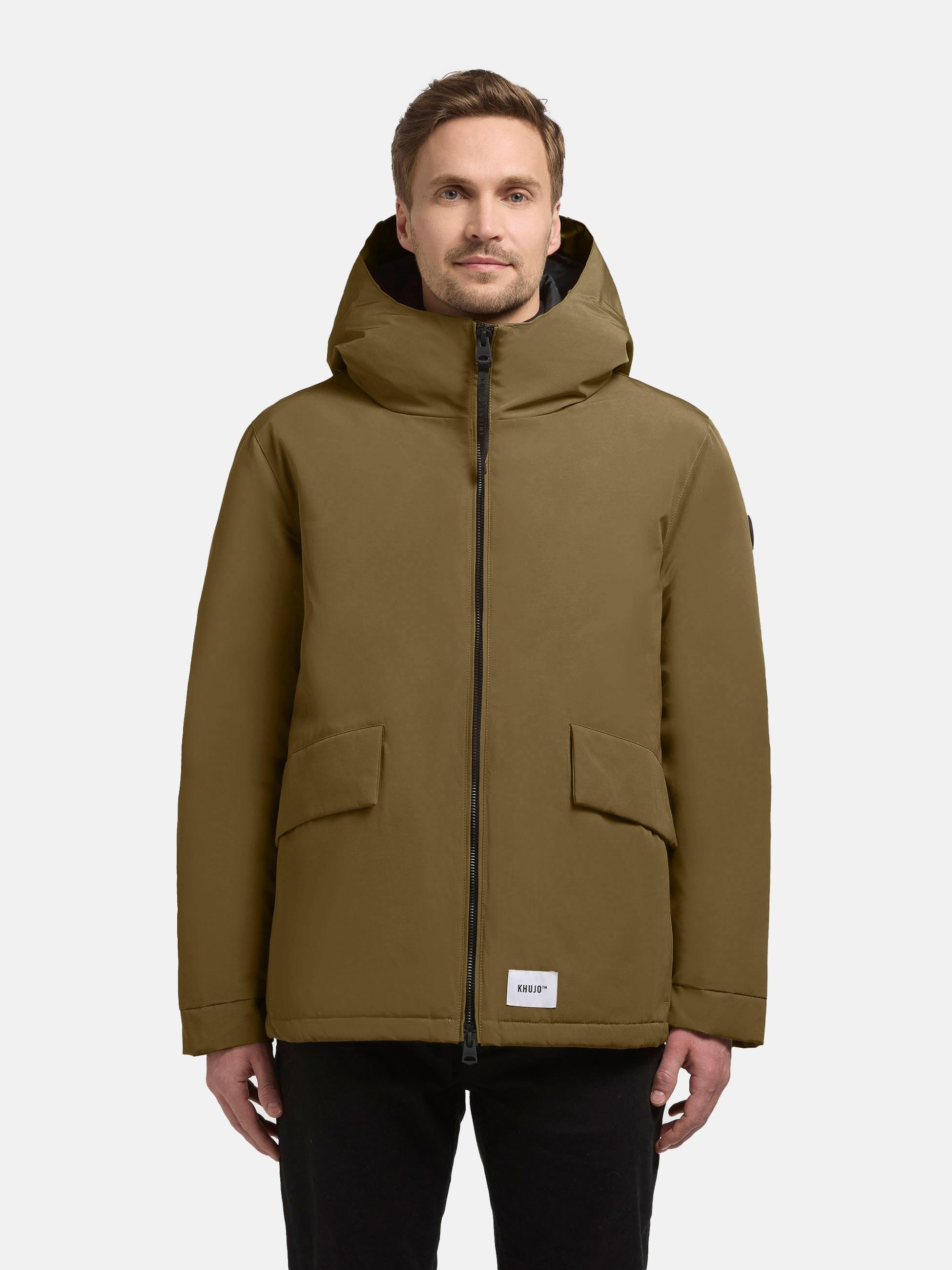 khujo Outdoorjacke "Oreg" mit Kapuze Modische Herren Winterjacke mit großen Pattentaschen