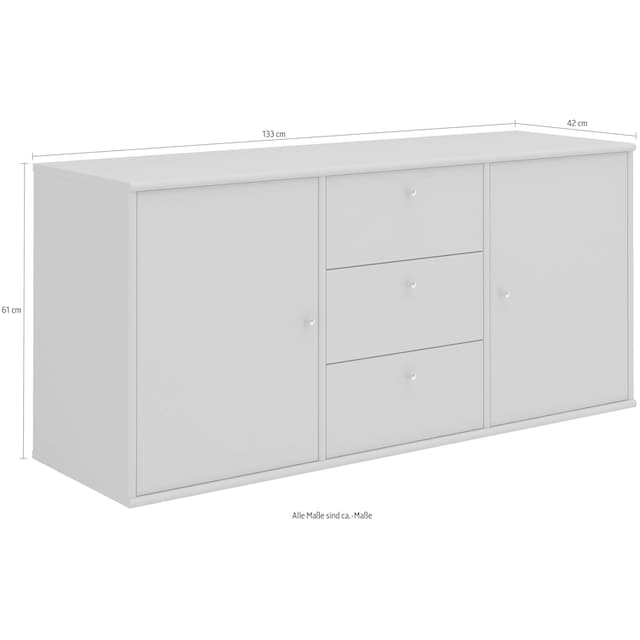 Hammel Furniture Sideboard »Mistral, Hochwertig Schrank, hängend/stehend  montierbar«, mit Türen und Schubladen, B: 133 cm, anpassungsbar Designmöbel  | BAUR