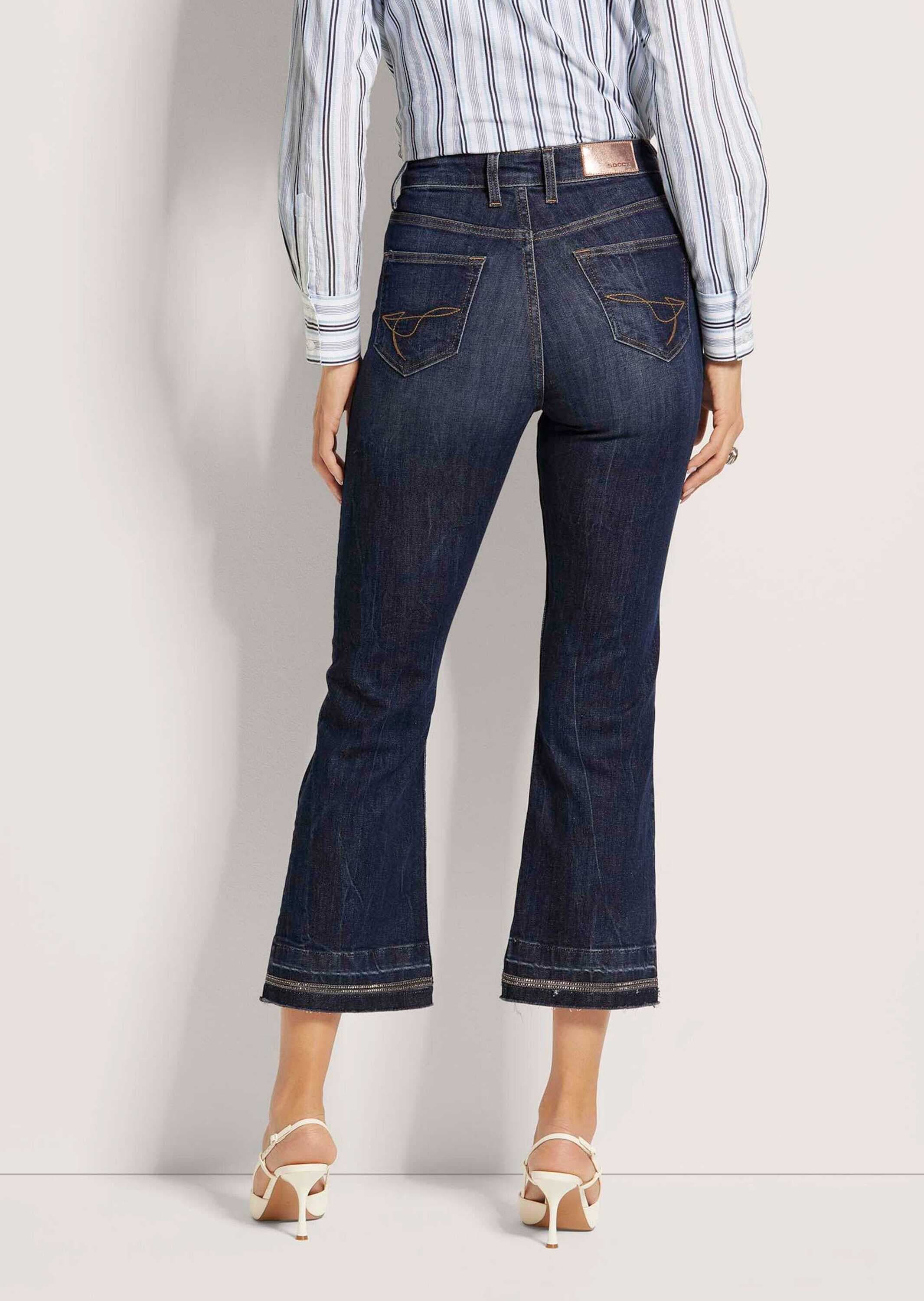 MADELEINE Regular-fit-Jeans »Jeans Ausgestellte Jeans mit Strass-Deko und Fransen«