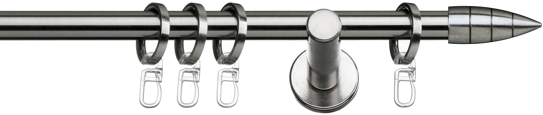 indeko Gardinenstange "Menorca" Ø 12 mm 1 läufig-läufig Fixmaß Komplett-Set günstig online kaufen