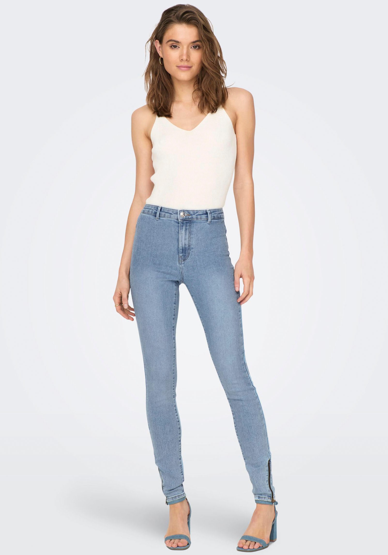 ONLY Jeansjeggings »ONLDAISY HW SK ZIP LEGGING DNM PIMBOX«, mit Reißverschluss Detail am Bein