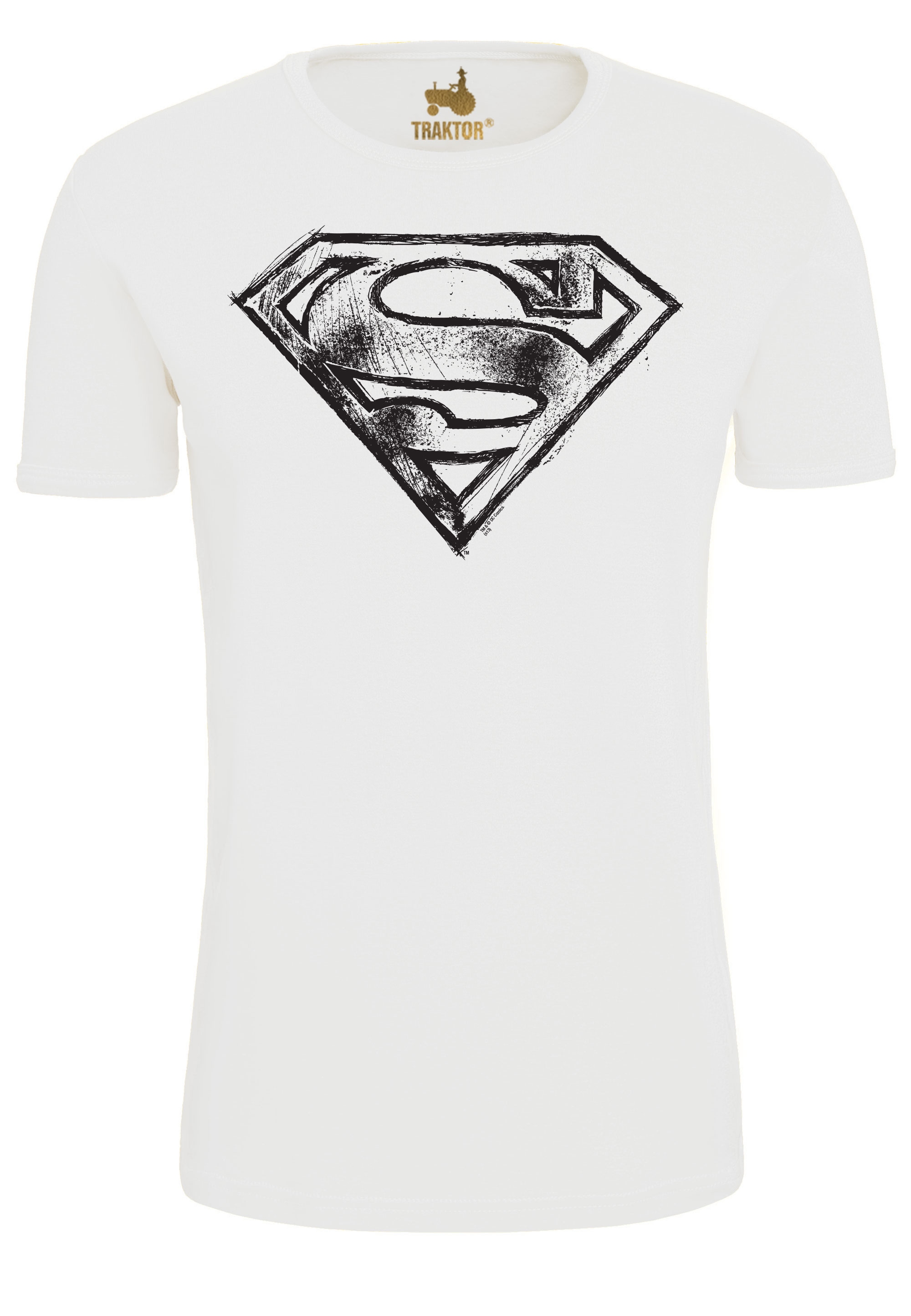 LOGOSHIRT T-Shirt »Superman Superhelden- bestellen ▷ | - Logo trendigem Scribble«, BAUR Print mit