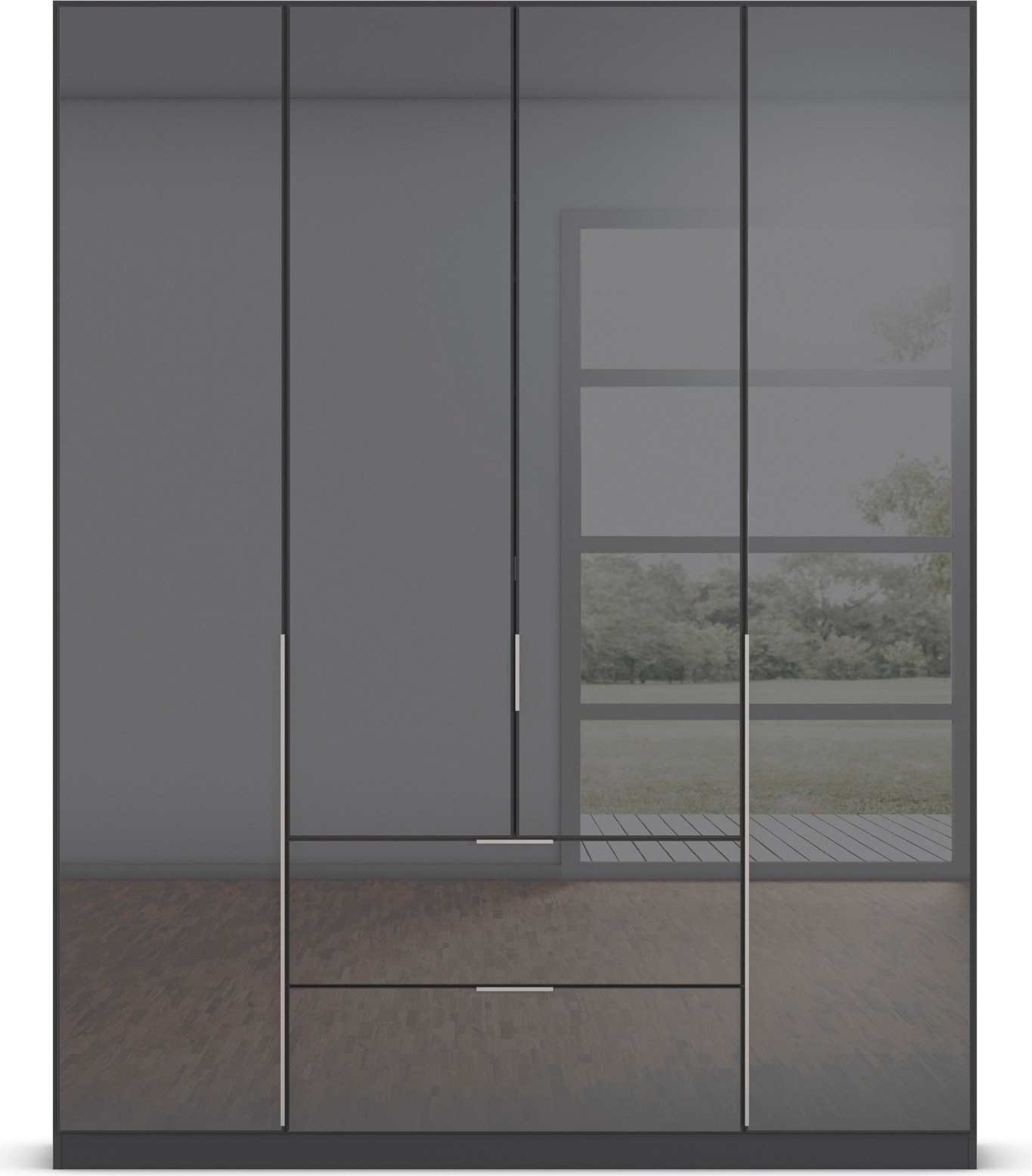 rauch Drehtürenschrank »Kleiderschrank Kleiderschränke Schrank Garderobe AGORDO mit Glasfront«, mit Außenschubkästen, in 6 Breiten und 2 Höhen MADE IN GERMANY