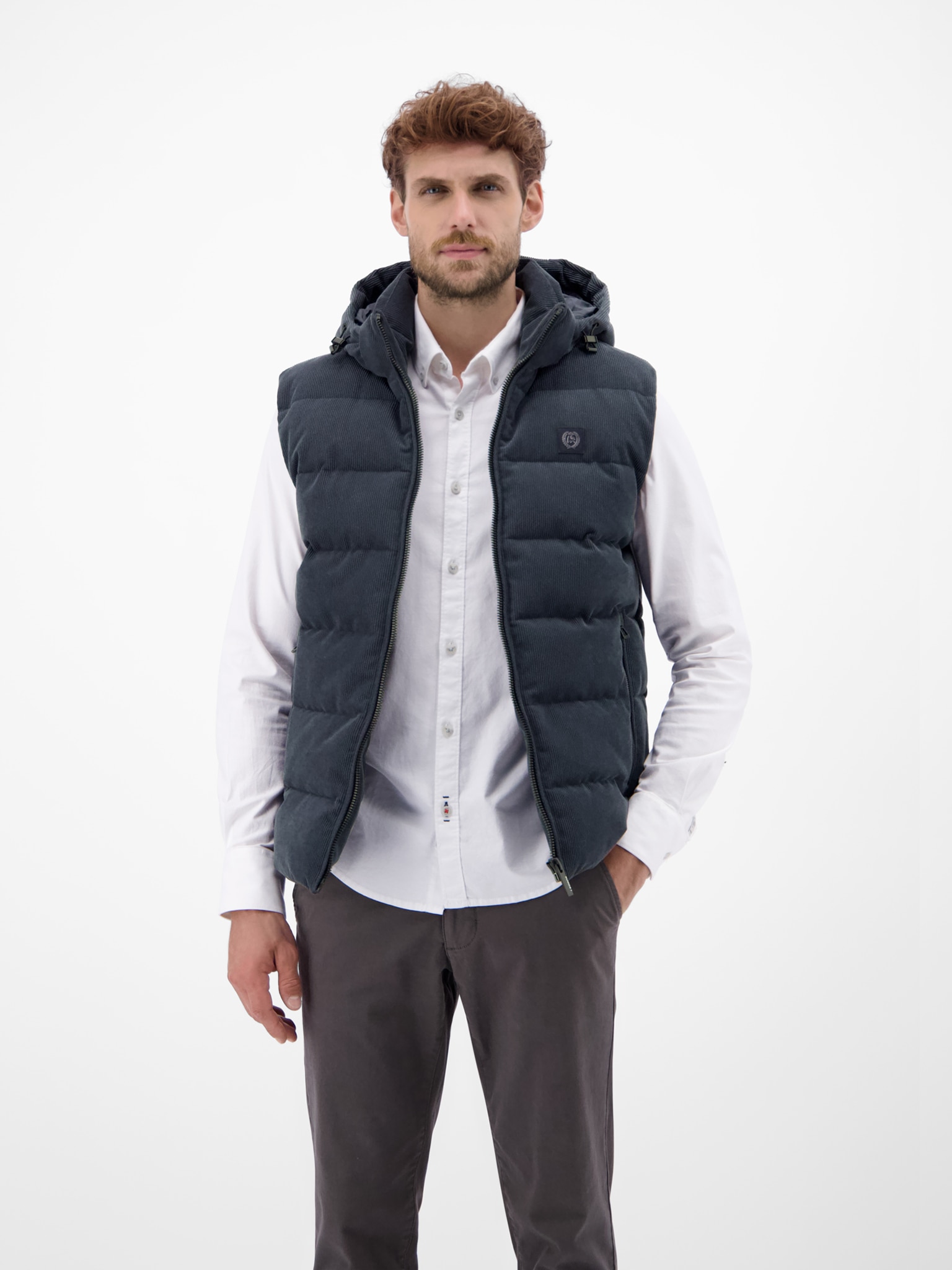 LERROS Cord Vest blue night XXL