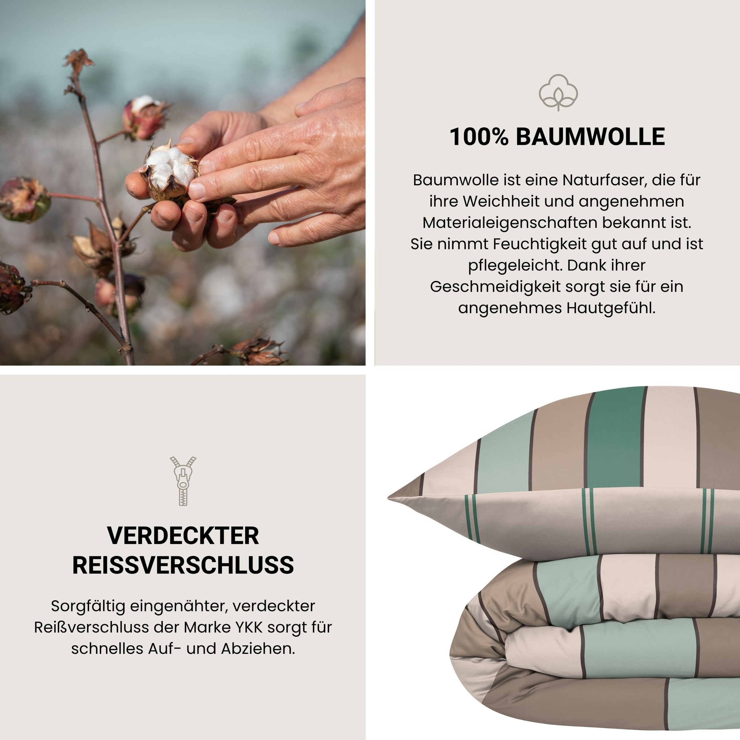 Schiesser Wendebettwäsche »Knut aus weicher Baumwolle mit Streifen« 2 OEKO-TEX® MADE IN GREEN