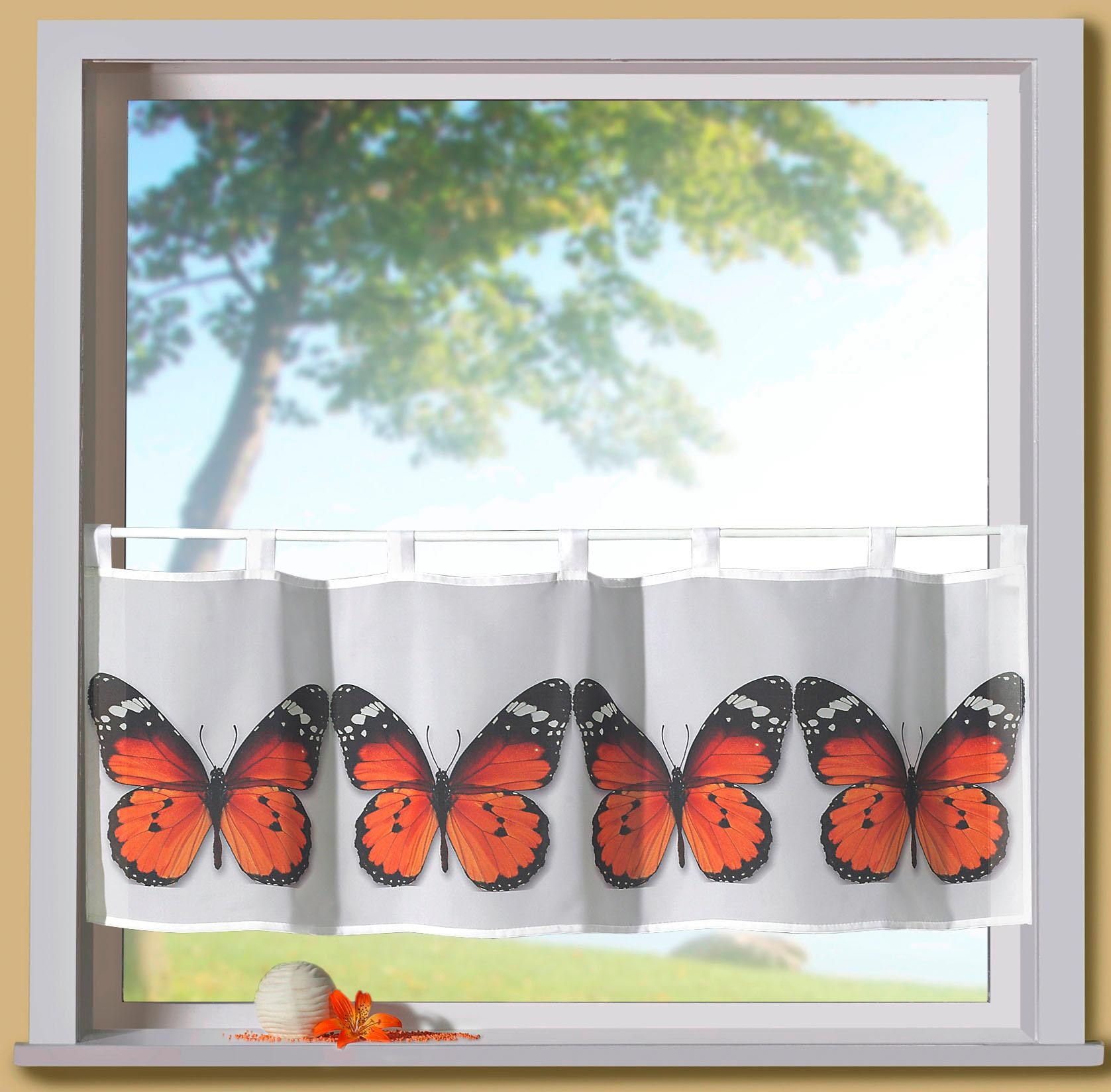 Weckbrodt Scheibengardine "Alisa" Schlaufen 1 Stk. tlg. Bistro, Voile, bedr günstig online kaufen