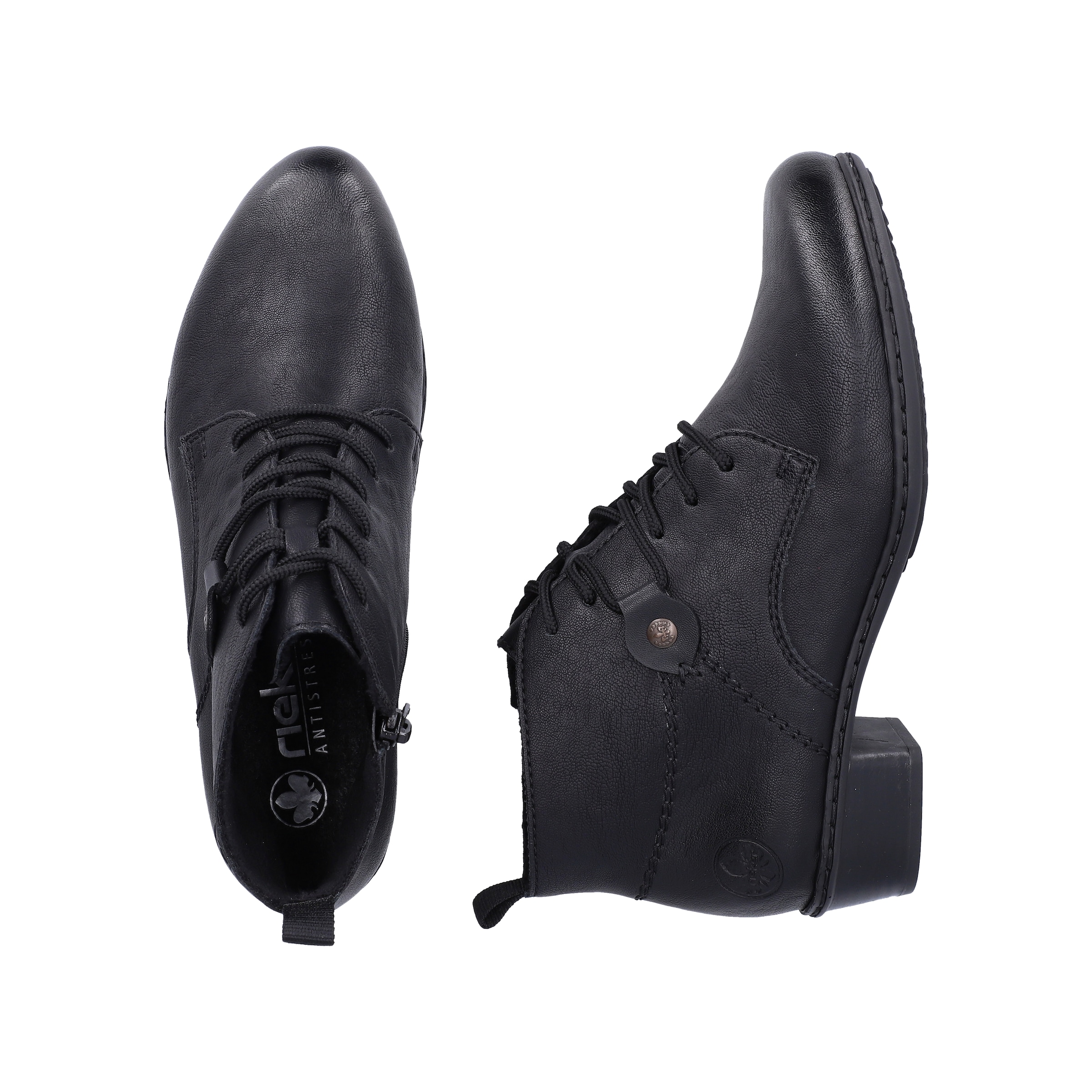 Rieker Schnürstiefelette  Schnürboots, Blockabsatz, mit Logoprägung an der Ferse