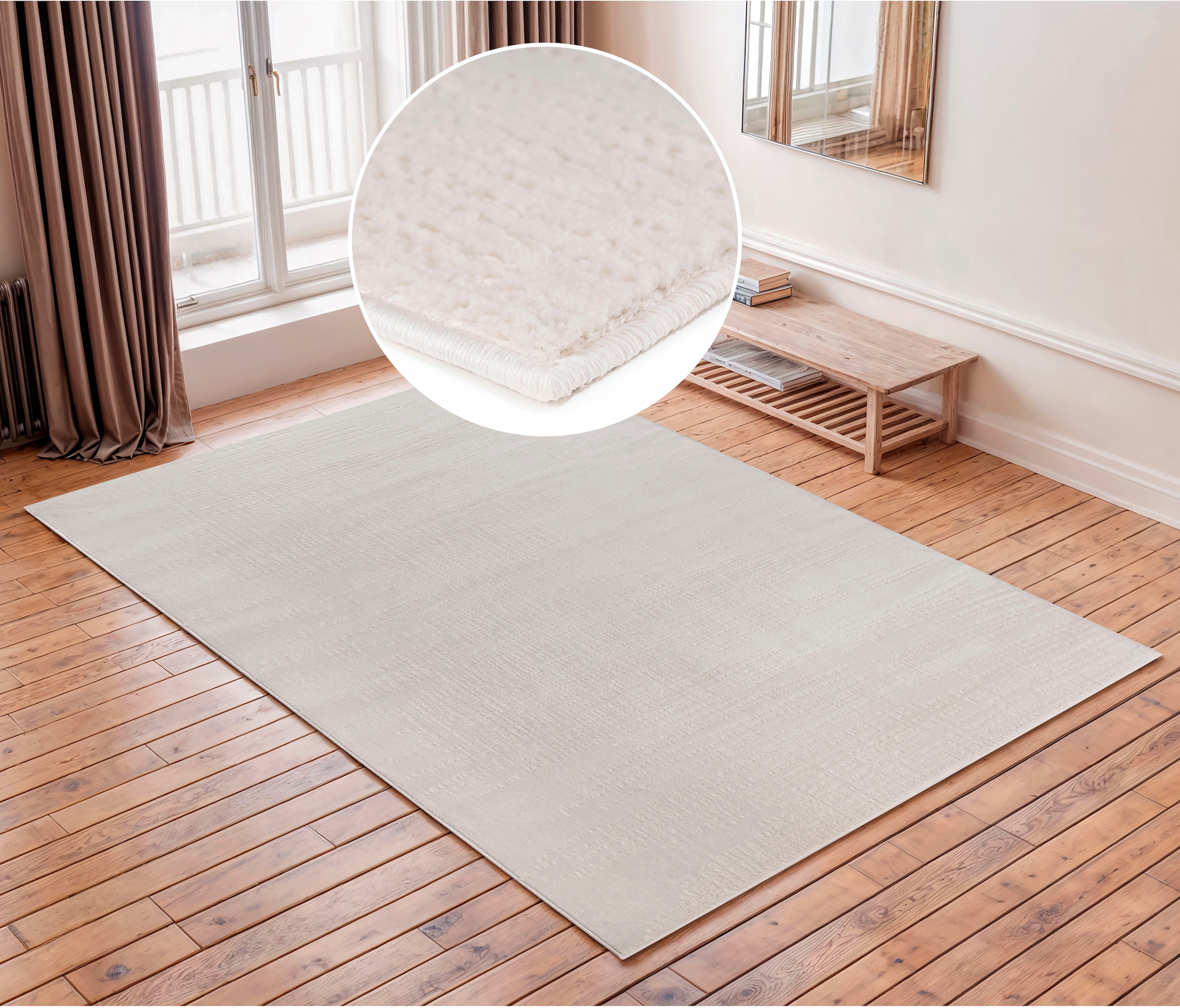 my home Teppich "Ariano, dezenter Glanz mit Hoch-Tief-Struktur" rechteckig günstig online kaufen