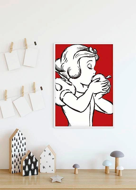Komar Bild »Snow White Apple Bite - red« Disney 1 Stk. tlg. Wandbild zur Dekoration im Kinderzimmer - ohne Rahmen
