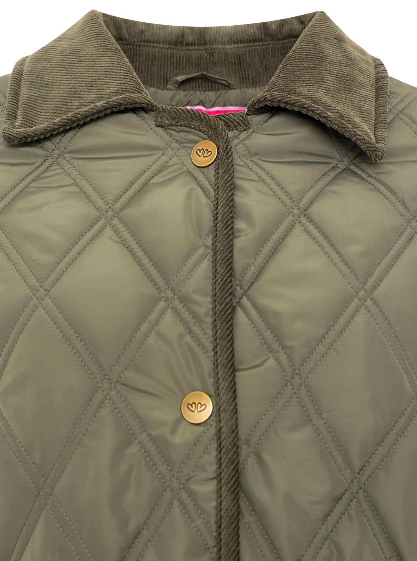 Zwillingsherz Steppjacke »"Classic"« ohne Kapuze Kordkragen, Knopfleiste und Taschen