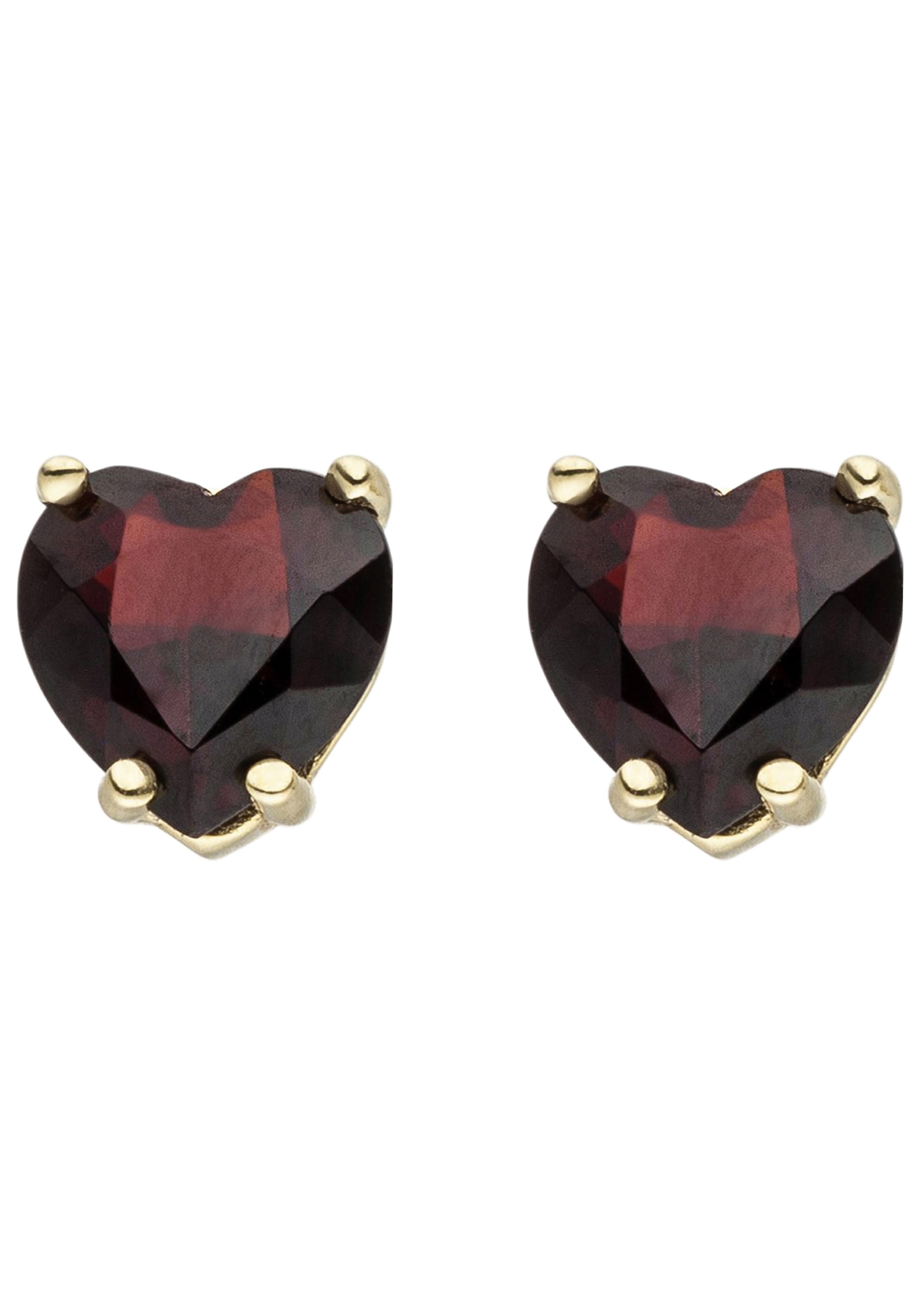 JOBO Paar Ohrstecker »Ohrringe kleines Herz 6 mm« 8 Karat 333 Gold mit Granat