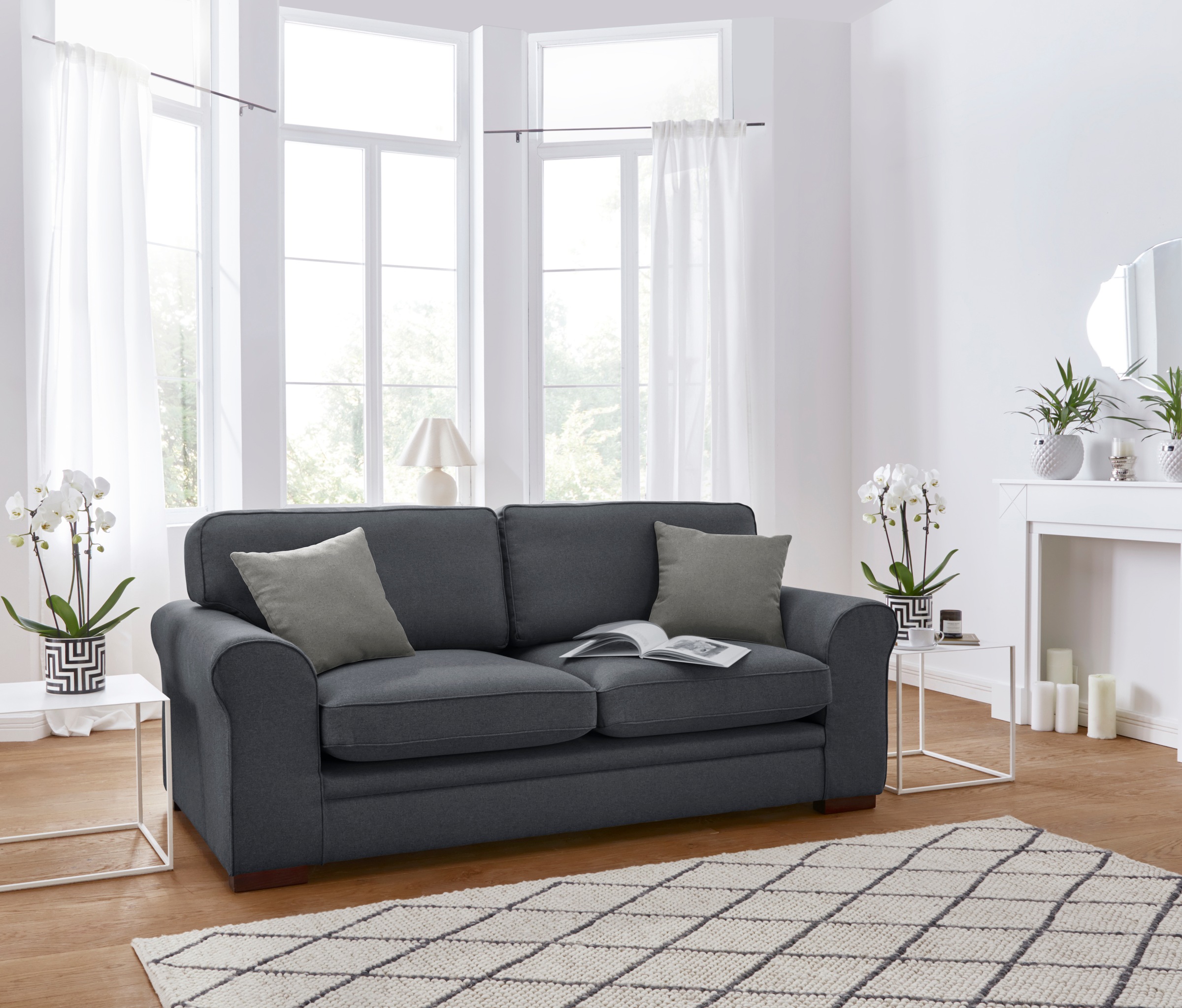 Home affaire 2-Sitzer »Broughton«, weicher Sitzkomfort, incl. 2 Zierkissen, Keder