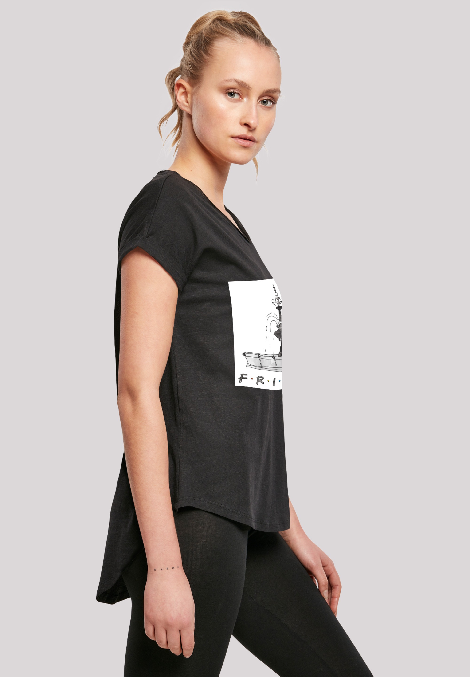 F4NT4STIC T-Shirt »FRIENDS TV Serie Fountain Sketch«, Damen,Premium Merch,Lang,Longshirt,Bedruckt