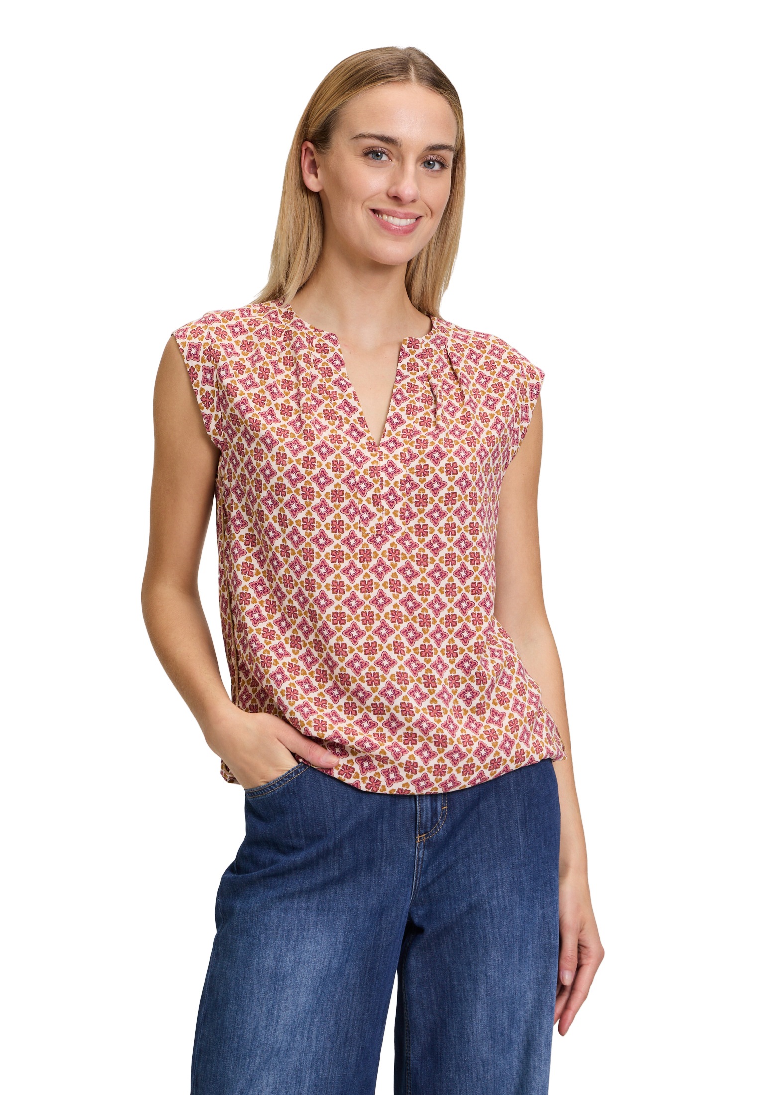 Cartoon Schlupfbluse "Cartoon Casual-Bluse mit Muster"