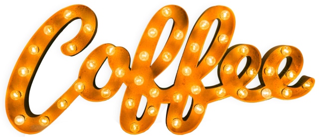 MARQUEE LIGHTS LED Dekolicht "Coffee", 46, H: 61cm, 1 Stk., braun, Leuchten, Wandlampe, Tischlampe Kaffee, 46 Leuchtmittel E14 (exkl.) - 145x61 cm