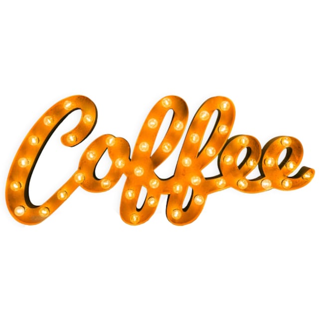 MARQUEE LIGHTS LED Dekolicht »Coffee«, 46 flammig-flammig, Wandlampe,  Tischlampe Coffee,46 Lichtquellen E14 (exkl.) - 145x61 cm | BAUR