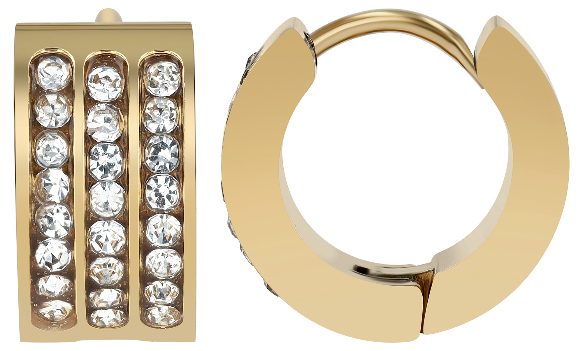 Adelia´s Klappcreolen "Damen Ohrringe – Klappcreole aus Edelstahl mit Stras günstig online kaufen