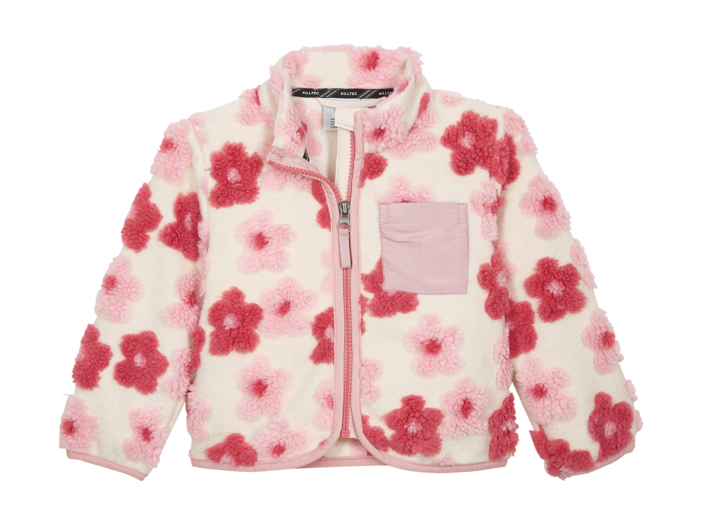 first instinct by killtec Fleecejacke "FIOW 5 MNS FLC JCKT" Geblümte Teddy-Fleecejacke mit Stehkragen und Kinnschutz