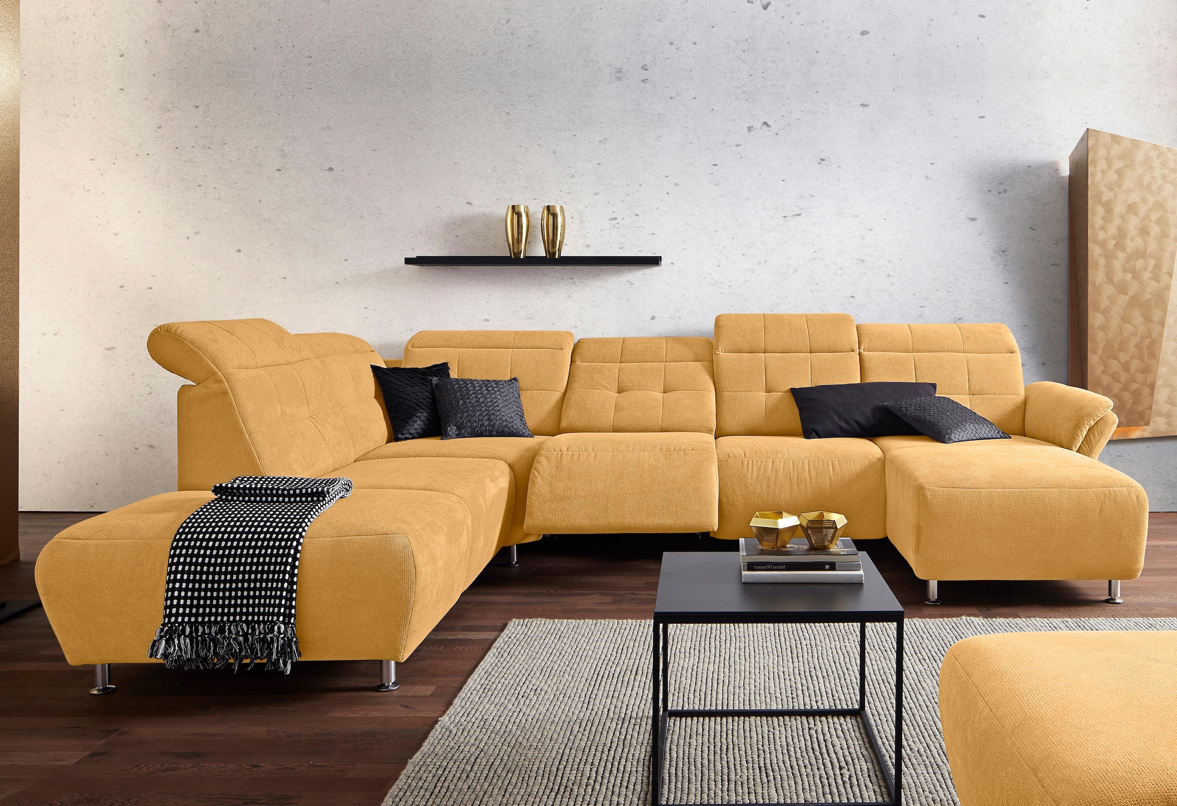 Home affaire Wohnlandschaft "Manhattan U-Form" 2 Sitze mit elektrischer Rel günstig online kaufen