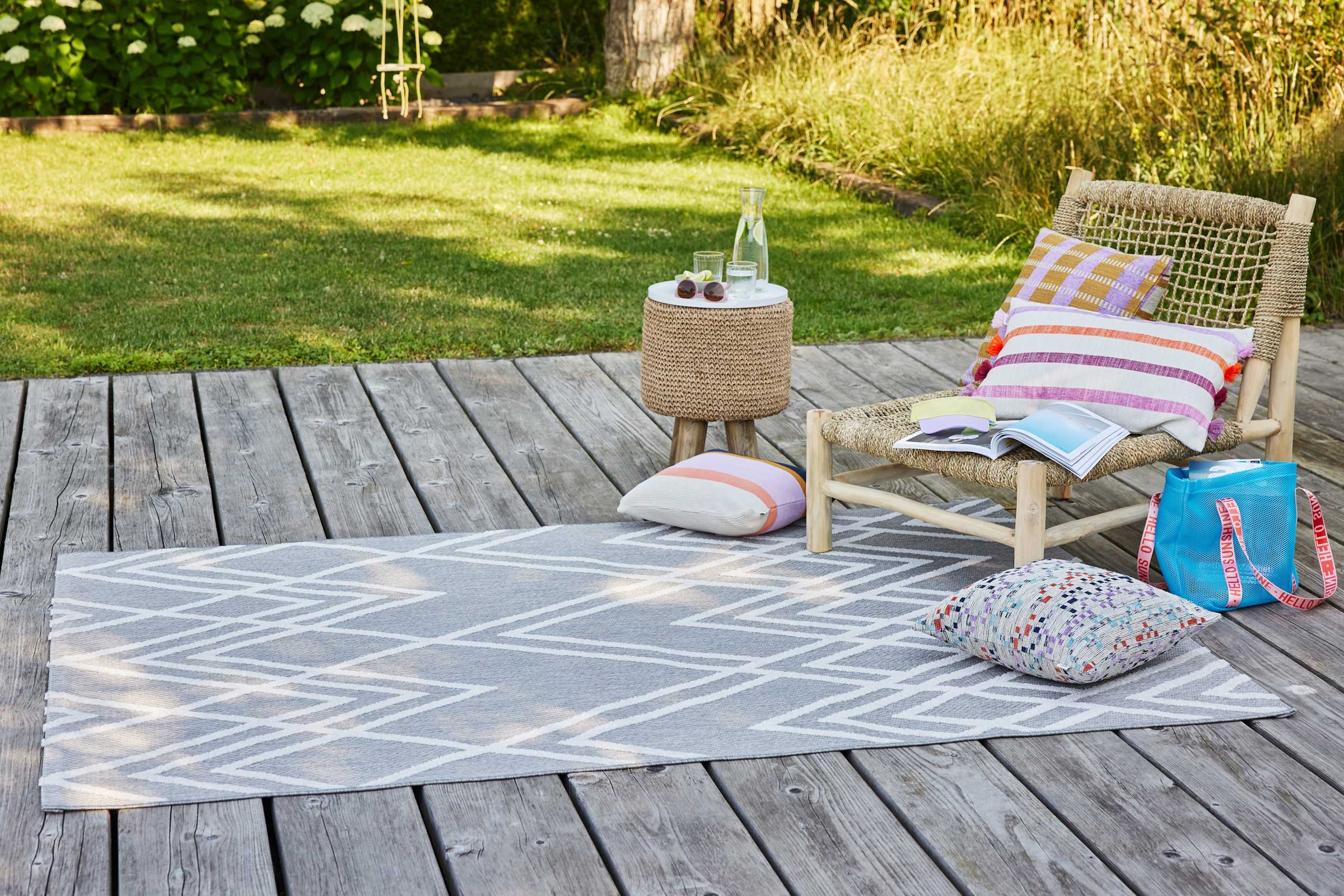 Esprit Outdoorteppich »Rave,  ESP-54228«, rechteckig, 6 mm Höhe, mit Hoch-Tief-Effekt, Rauten-Design, modern, robust, Terrasse, Küche