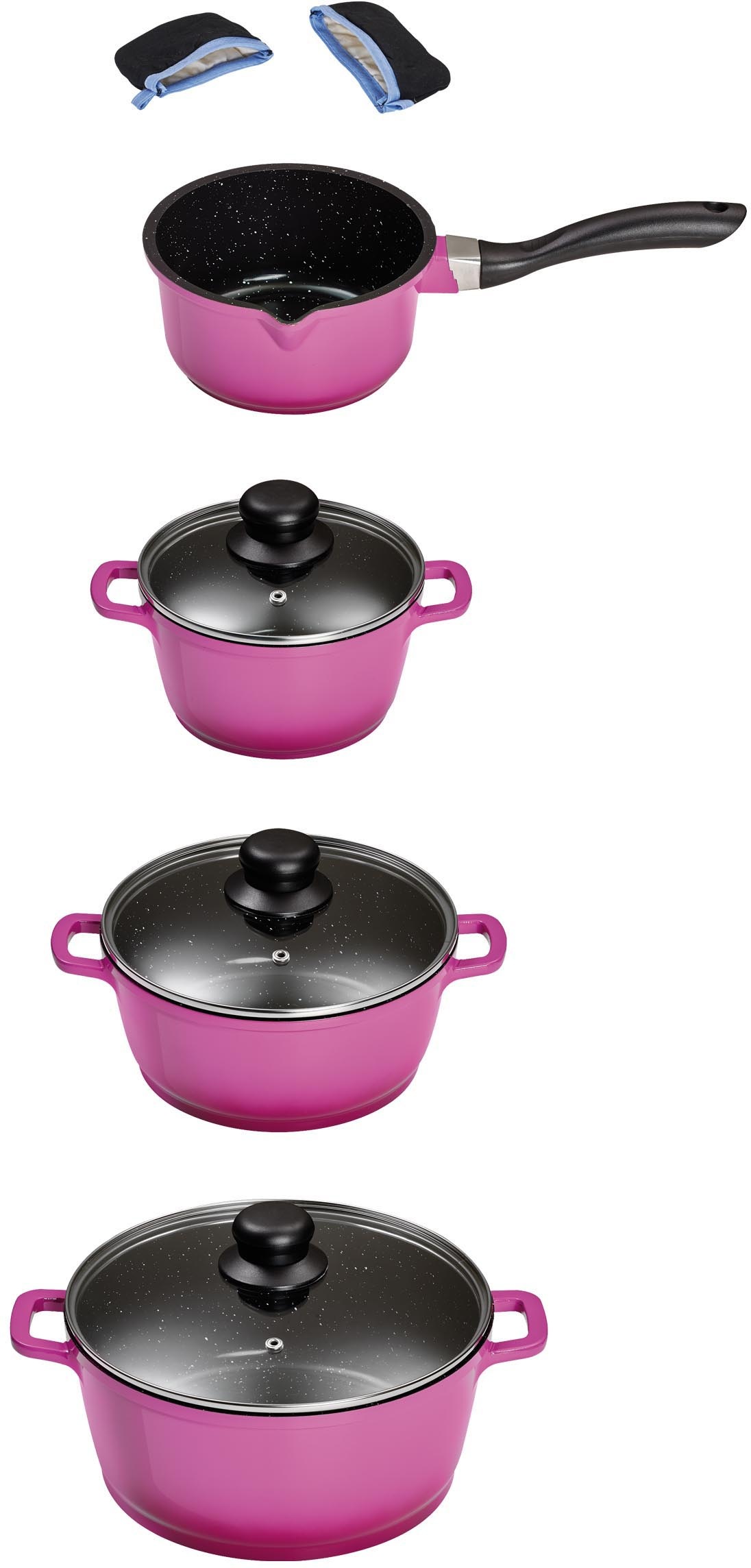 KING Topf-Set Set, je 1 Kochtopf Ø 16/20/24 cm, 1x Stielkasserolle Ø 16 cm, günstig online kaufen