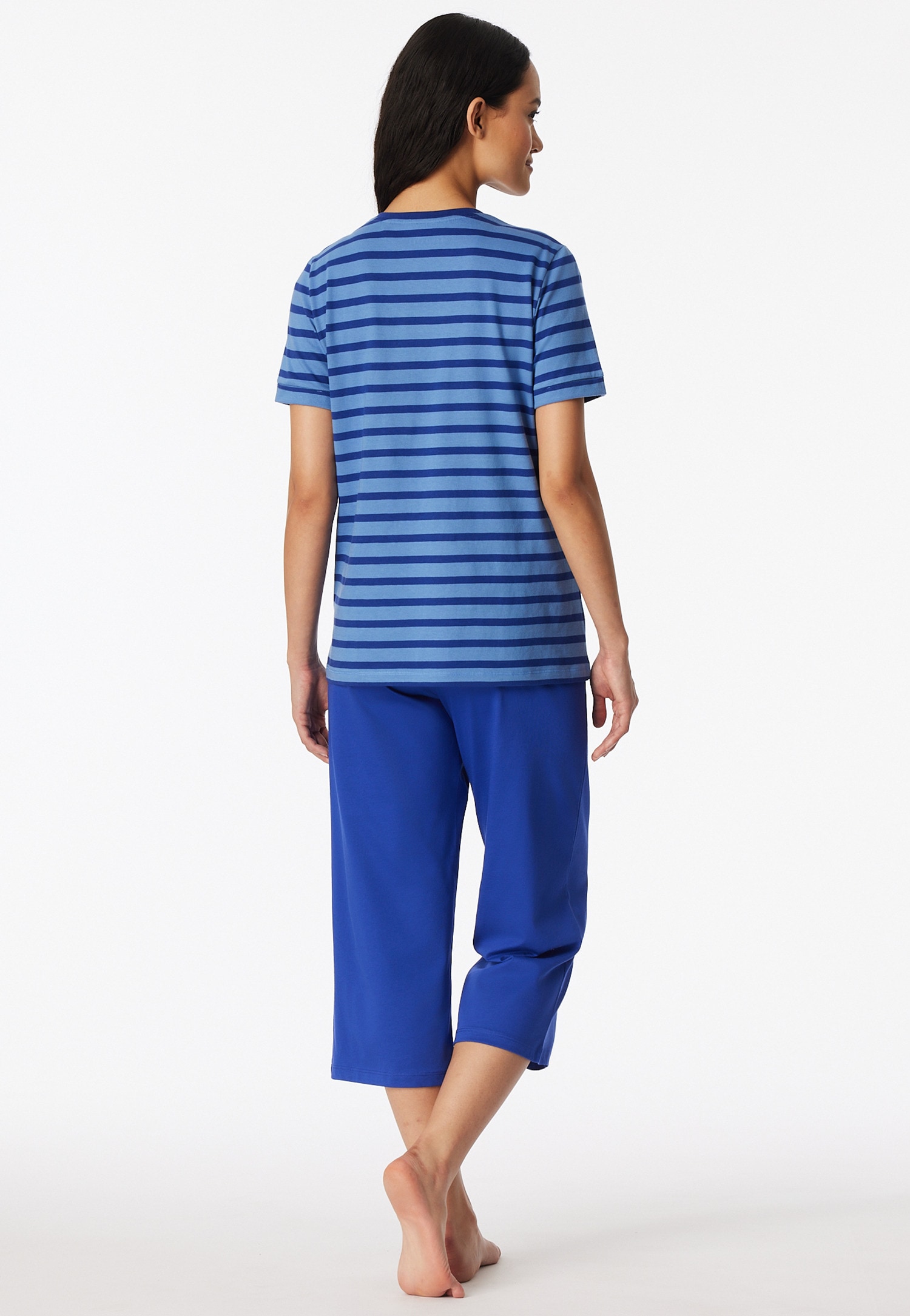Schiesser Schlafanzug »Casual Essentials« 2tlg.,  mit modisch umgeschlagenen Ärmeln