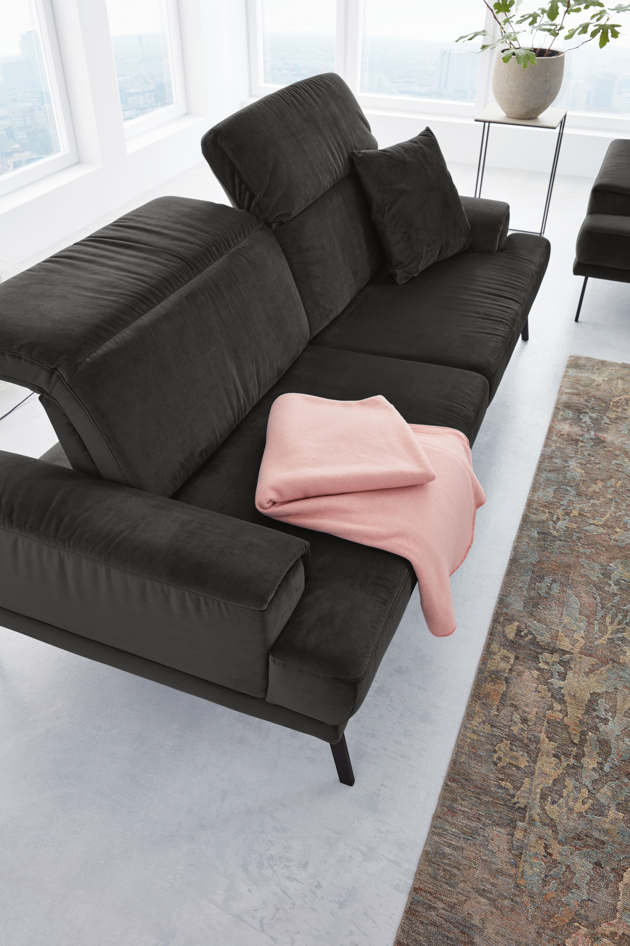Musterring 2-Sitzer »MR 4580«, inkl. Kopf- und Sitztiefenverstellung, Fuß schwarz, B198 x T103 cm