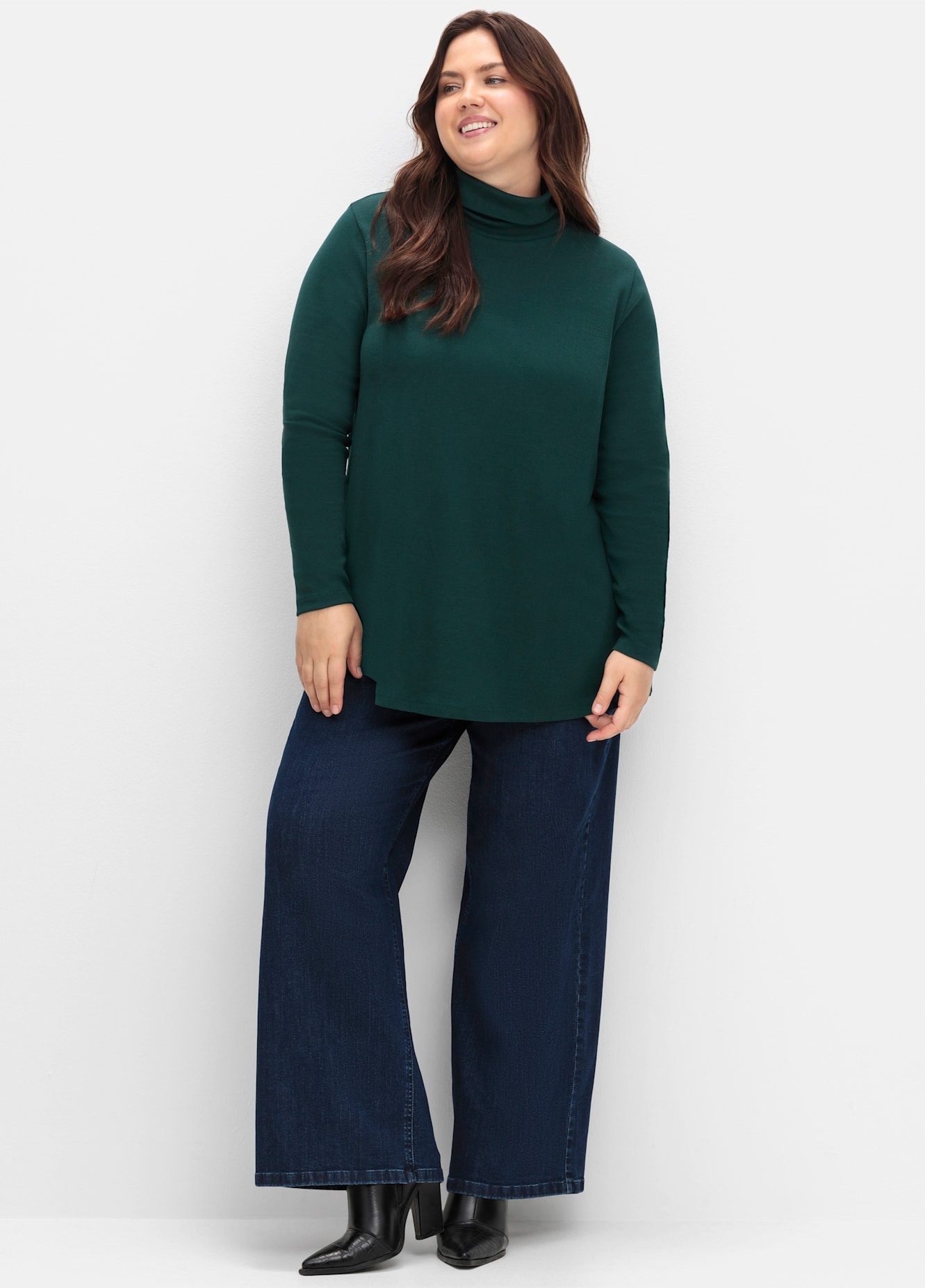 Sheego Langarmshirt "Rollkragen-Shirt", 1 Stk. günstig online kaufen