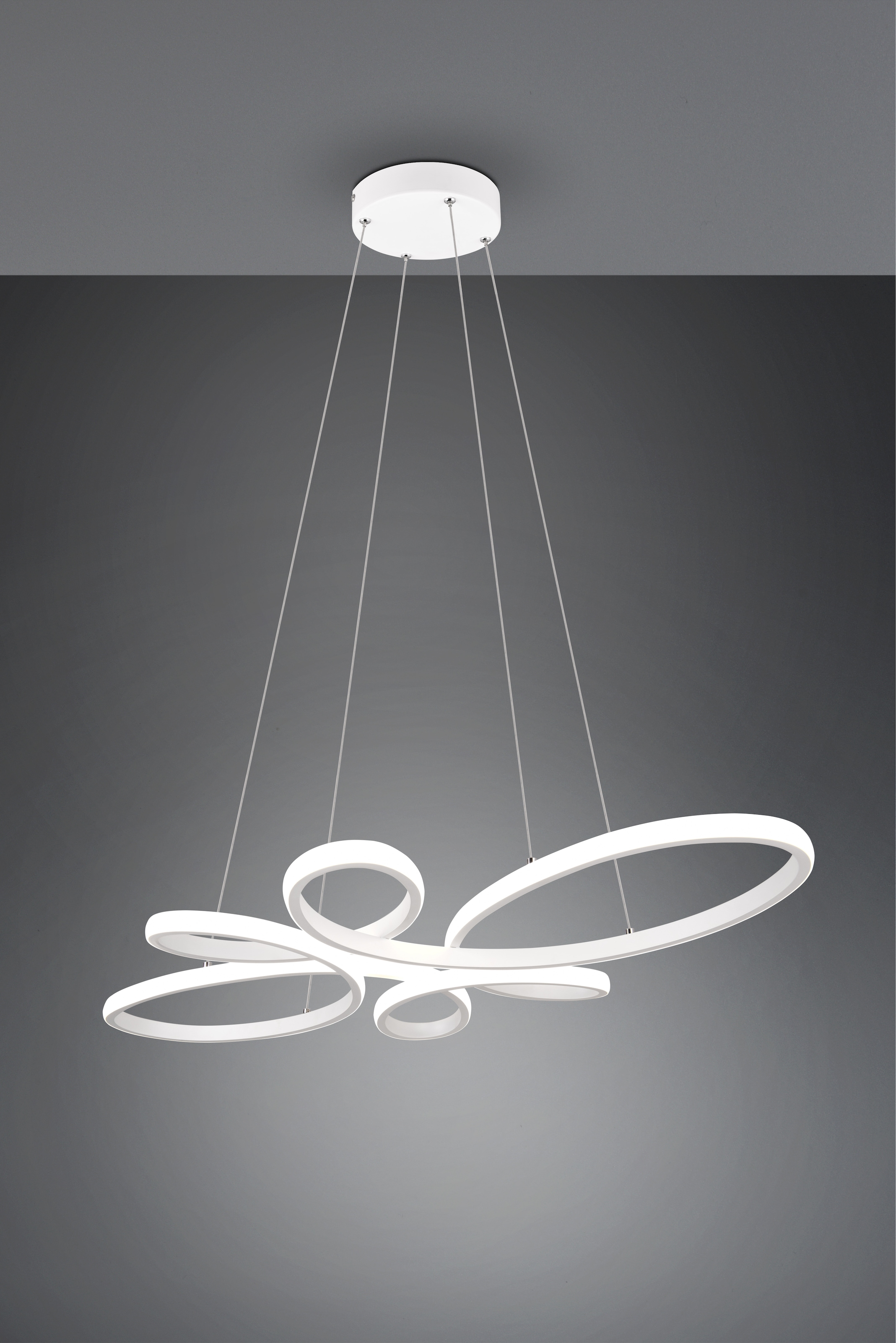 TRIO Leuchten LED Pendelleuchte »FLY, Hängelampe LED 32W 3900 Lumen kaltweiß 4000K 3-Stufen dimmbar«, 1 flammig, Leuchtmittel LED-Board | LED fest integriert, höhenverstellbar: max 150cm, Maße 83x45 cm, Hängeleuchte Küche Wohnen