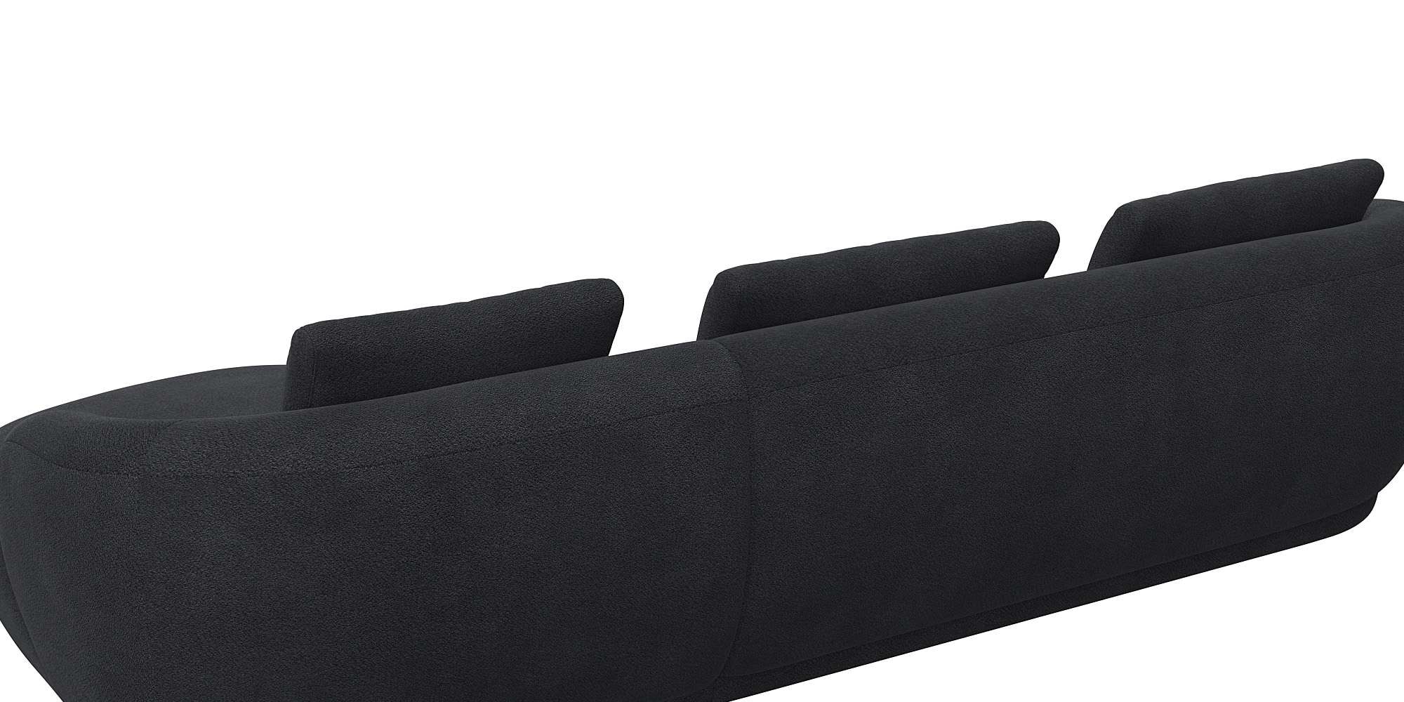 FLEXLUX Wohnlandschaft »Torino, rund, L-Form, Sofa-Ecke mit Recamiere, Longchair-Sofa«, Modernes, organisches Sofa-Design, Kaltschaum, Wellenunterfederung