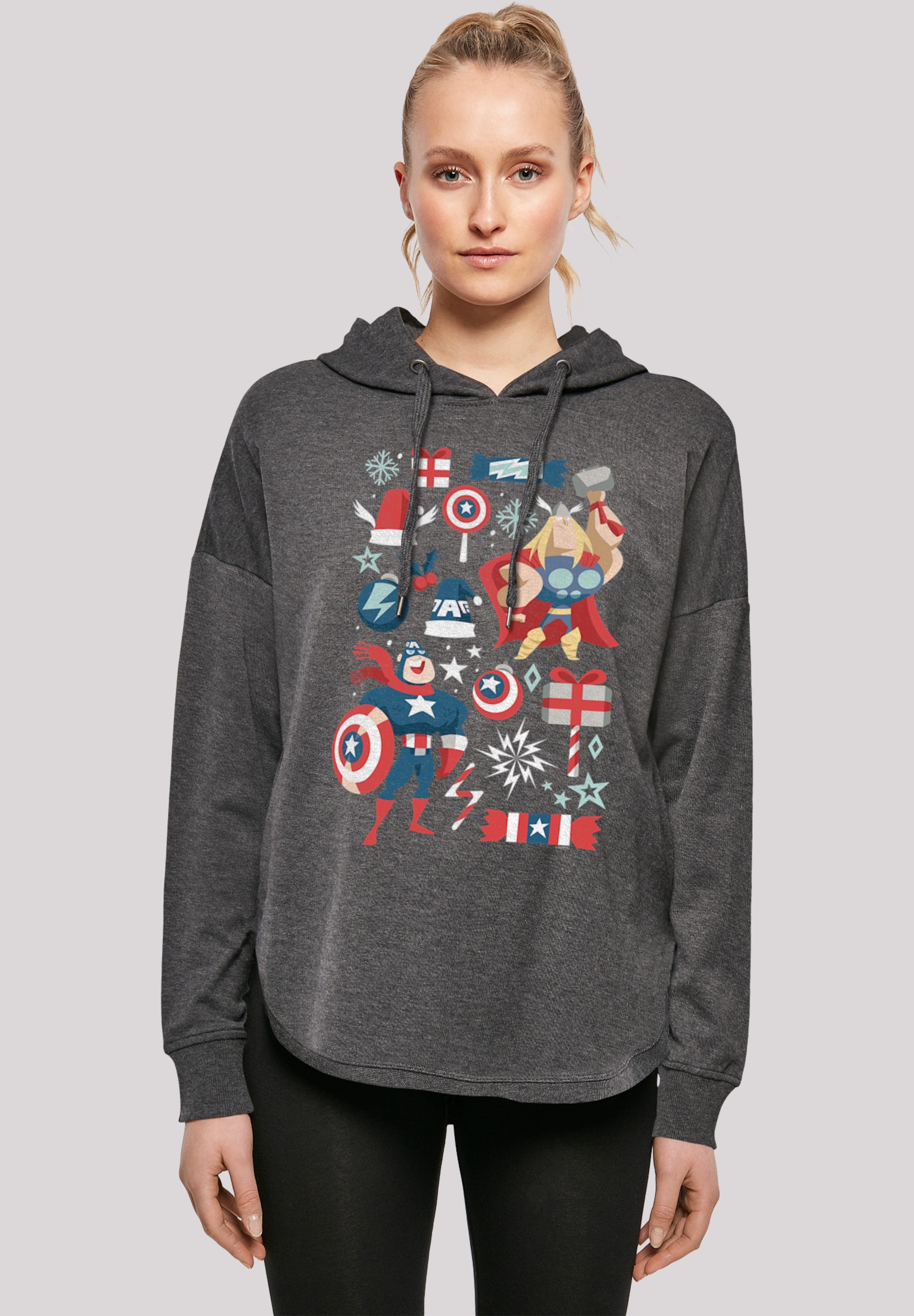 F4NT4STIC Kapuzenpullover "Marvel Thor und Captain America weihnachten", Print