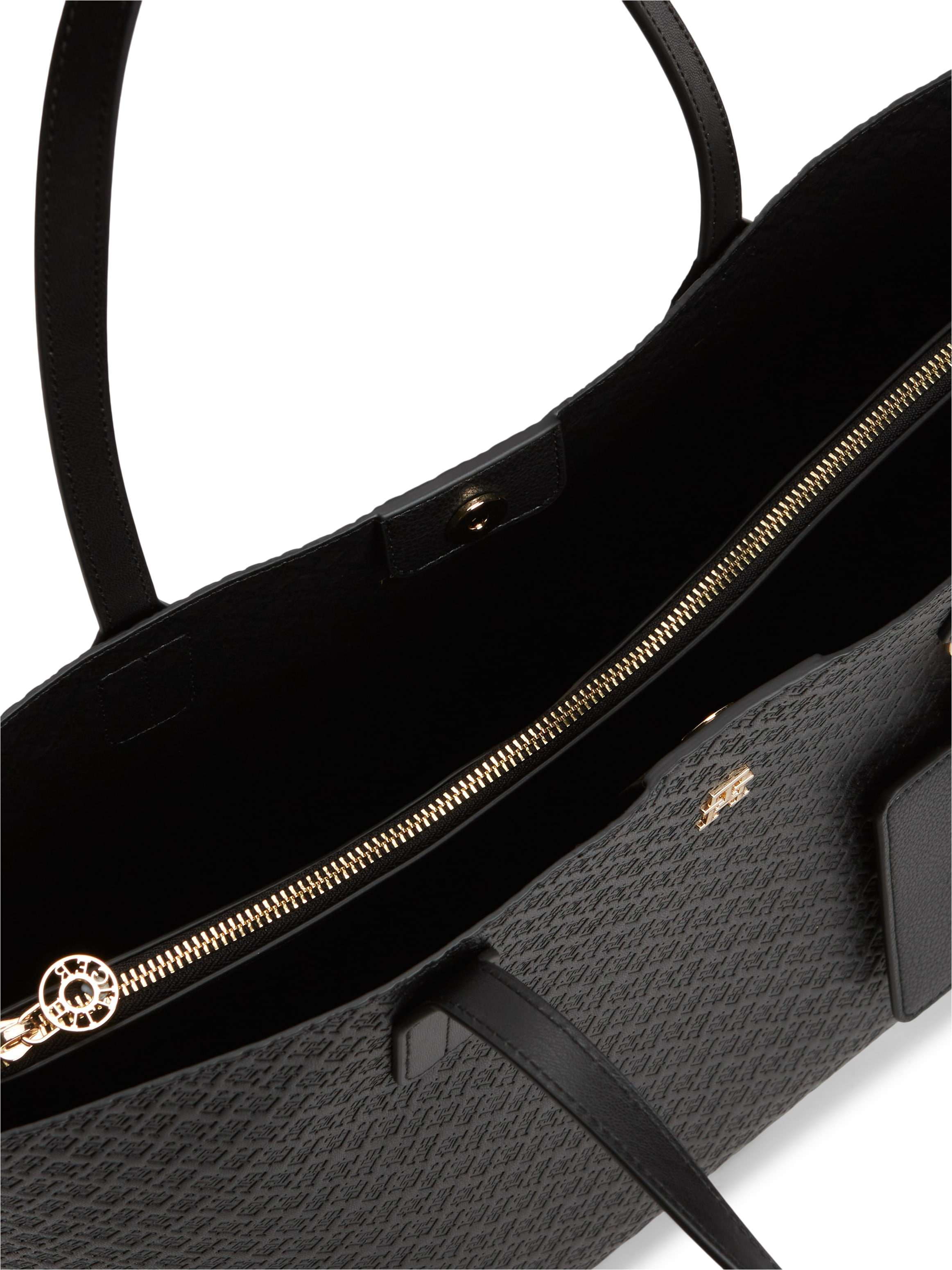 Tommy Hilfiger Handtasche »TH ICON TOTE MONO« Damen Schultertasche mit TH-Allover-Logoprägung