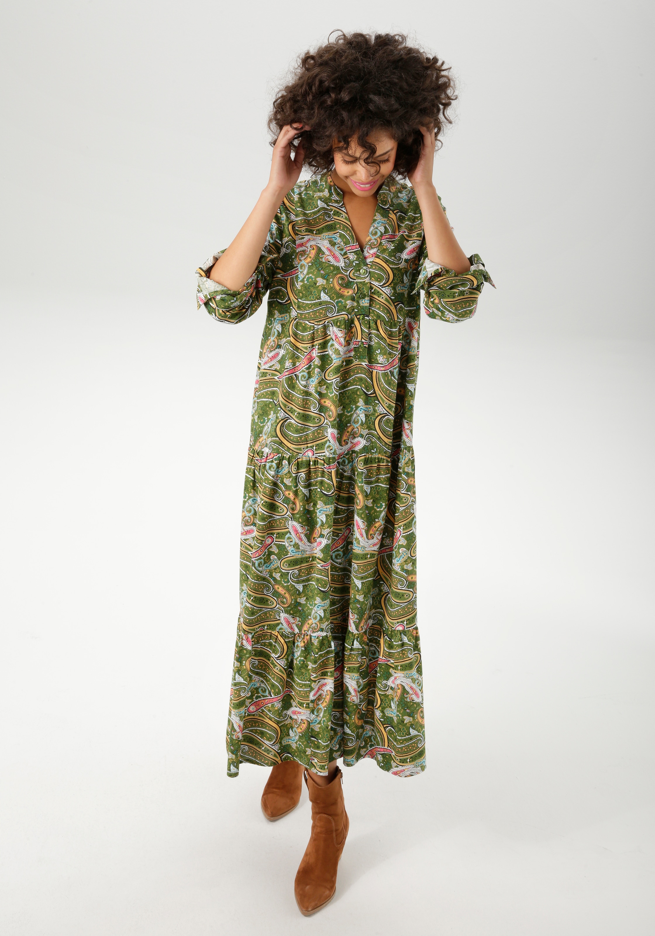 Aniston CASUAL Maxikleid, mit farbenfrohen Paisley-Muster bedruckt - NEUE KOLLEKTION