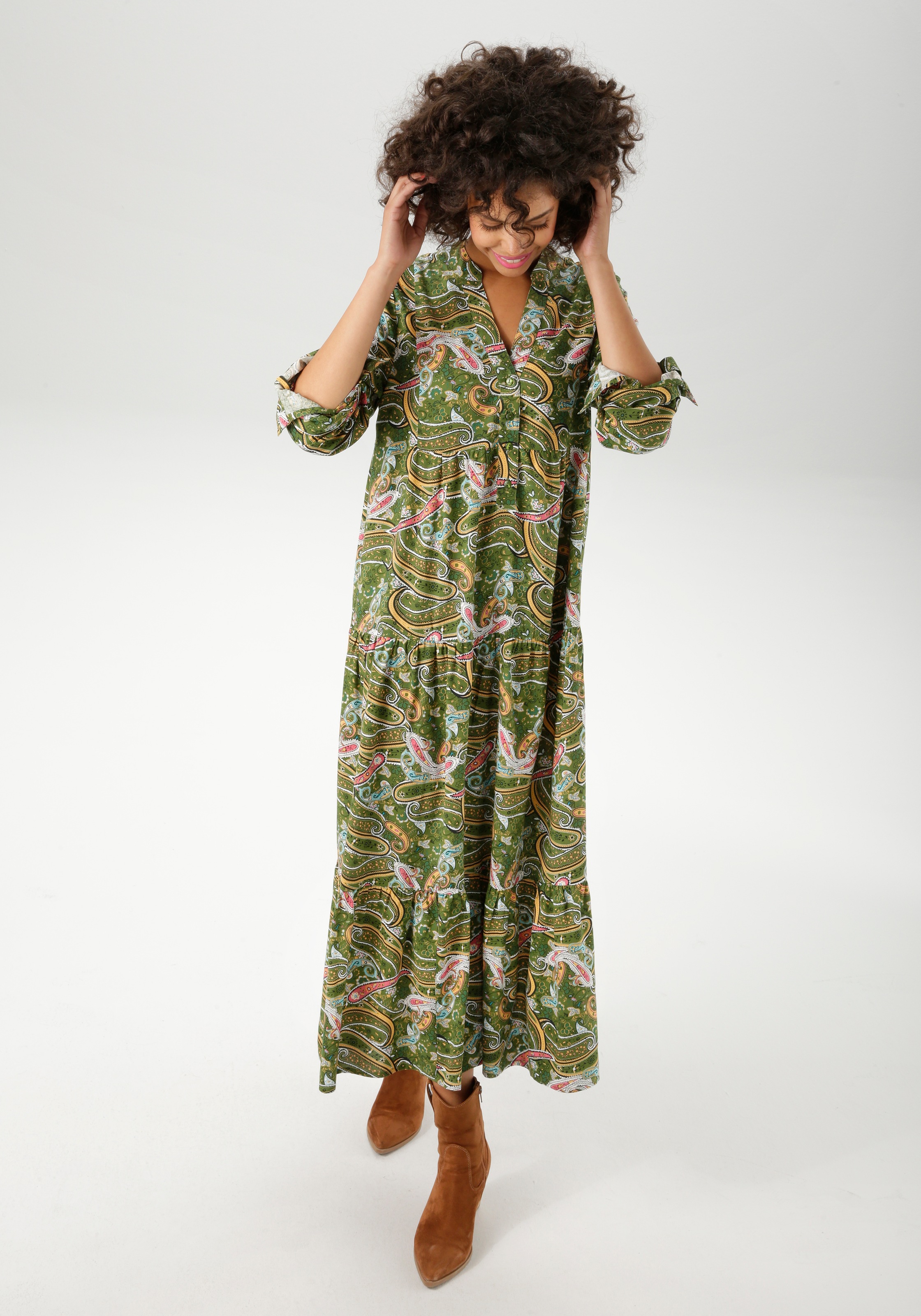 Aniston CASUAL Maxikleid mit farbenfrohen Paisley-Muster bedruckt günstig online kaufen