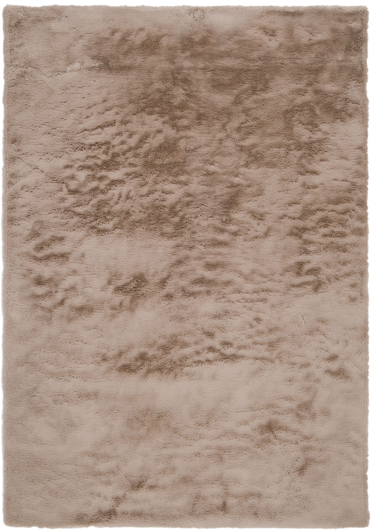 Hochflor-Teppich OCI DIE TEPPICHMARKE "BUFFY SOFT", grau (taupe), B:140cm H:25mm L:200cm, Polyester, Teppiche, Fellteppich, weich, alle Räume Hochflor, Langflor