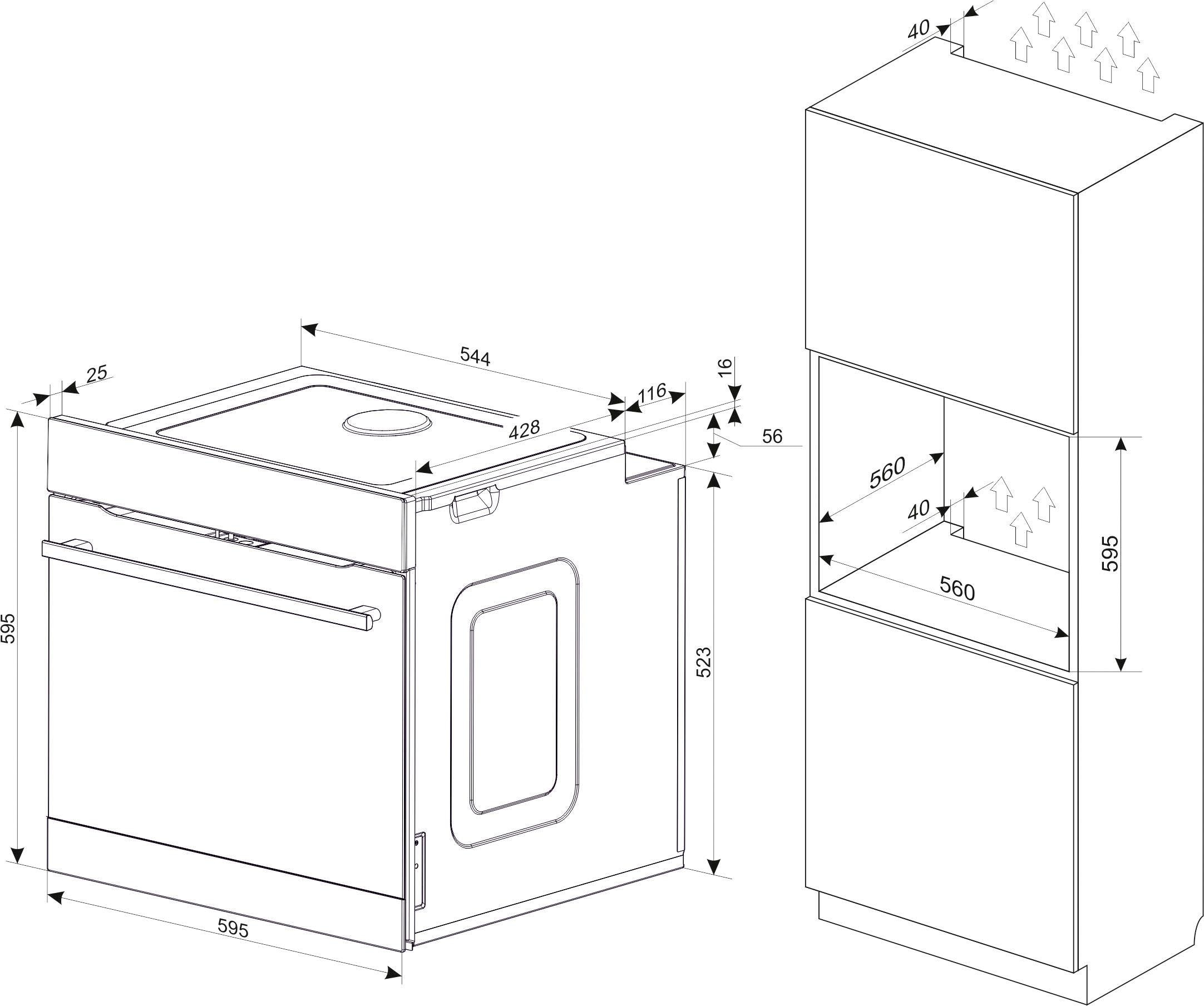 Amica Einbaubackofen  »EBX 947 600 SM«, mit Teleskopauszug nachrüstbar, Simple Steam, Extra großer Backofeninnenraum.