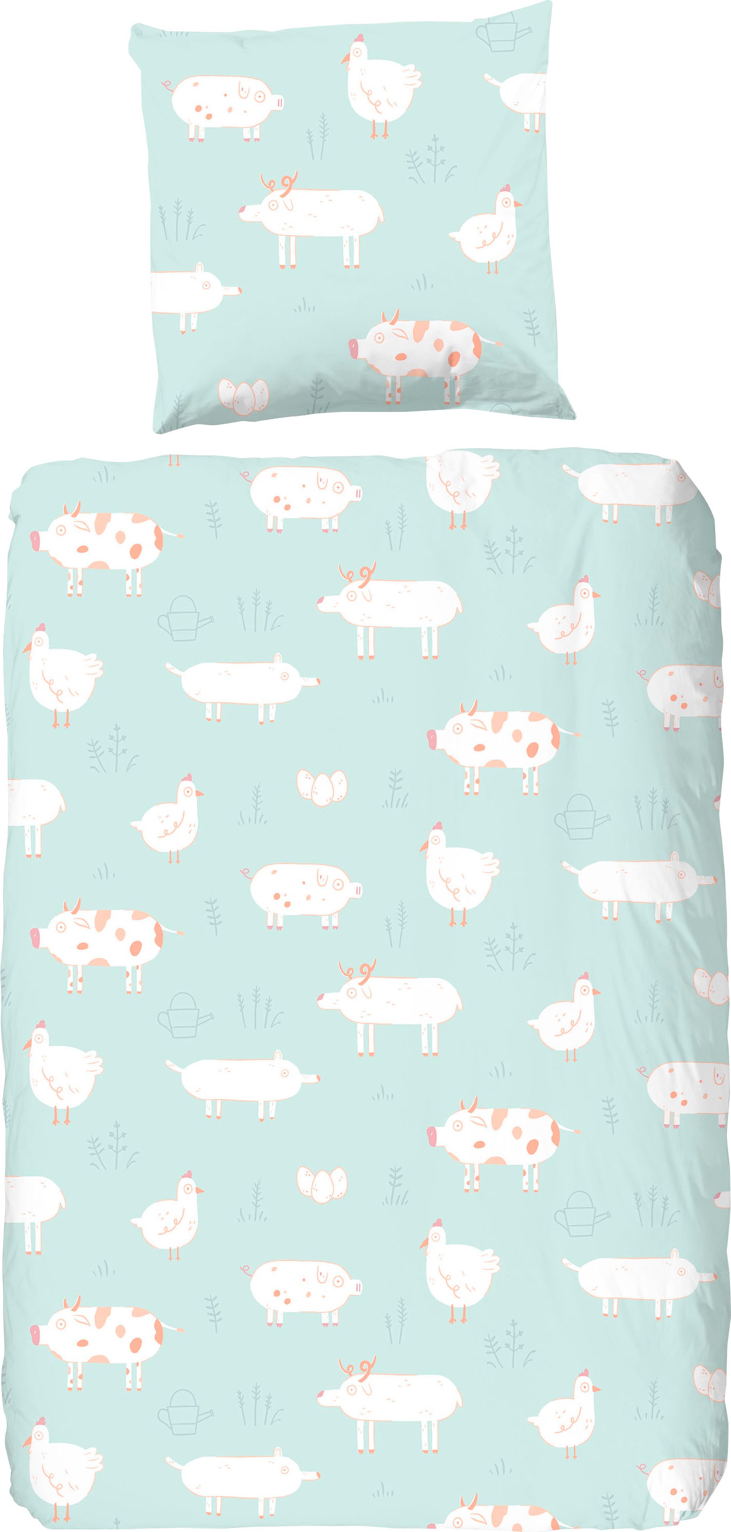 good morning Kinderbettwäsche "Pettingzoo" 2 Stk. tlg. 100% Baumwolle, 135x günstig online kaufen